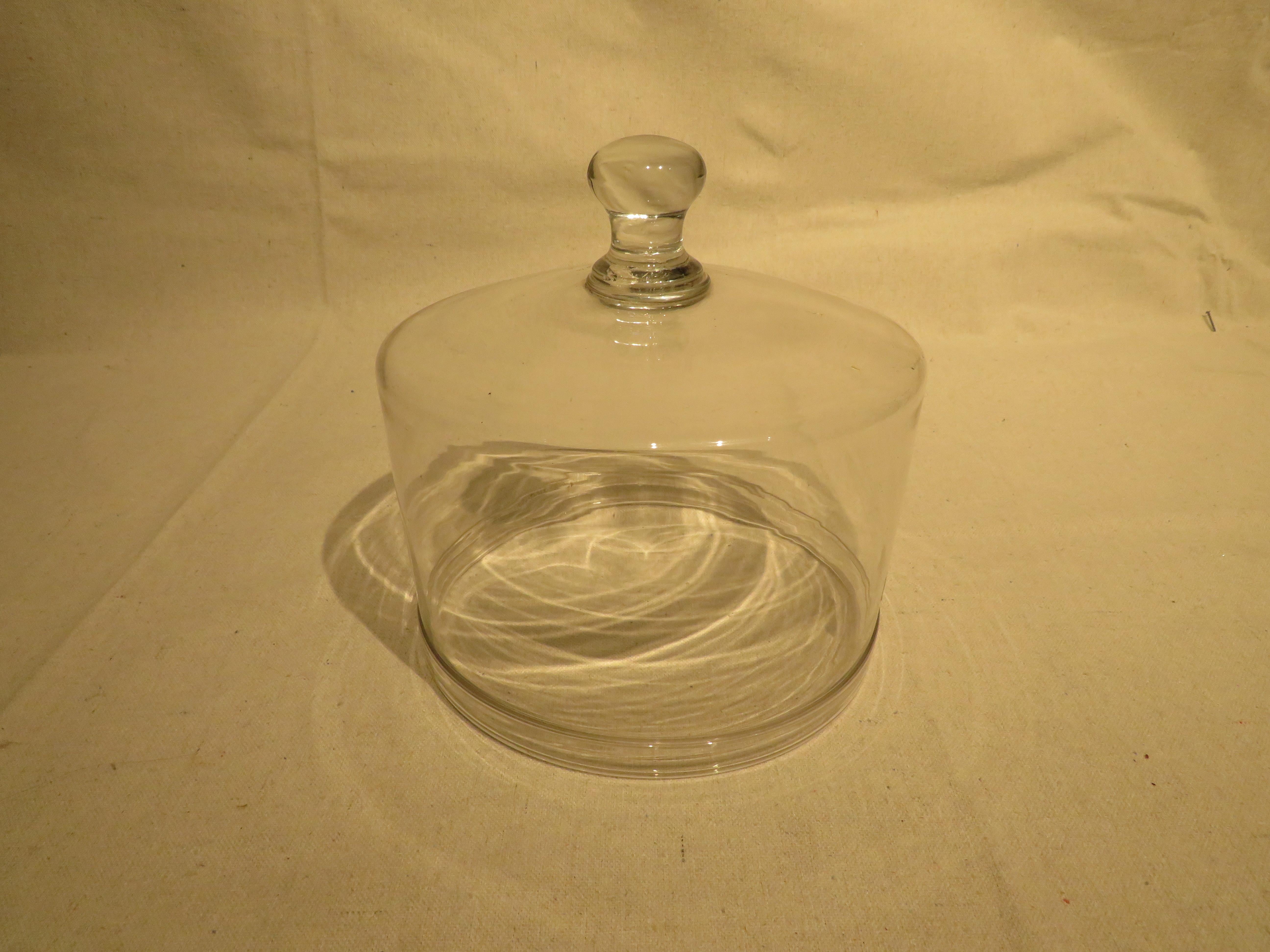 Turn of the Century Pittsburgh Glass cake dome.  Clear glass, reminiscent of English 17th century bakery displays, but were more mass produced at the turn of the century. Circa 1900.