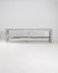Turn of the Century Portuguese Patinated Table with Marble Top