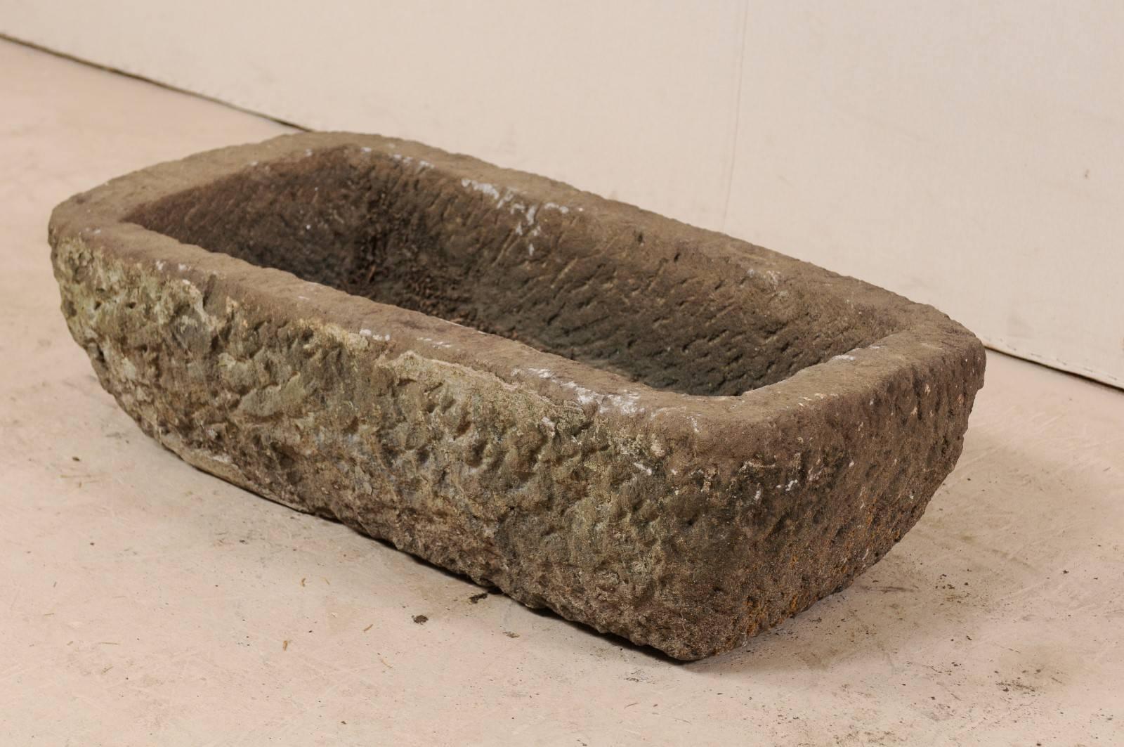 Turn of the Century Stone Trough Carved from Single Stone In Good Condition In Atlanta, GA