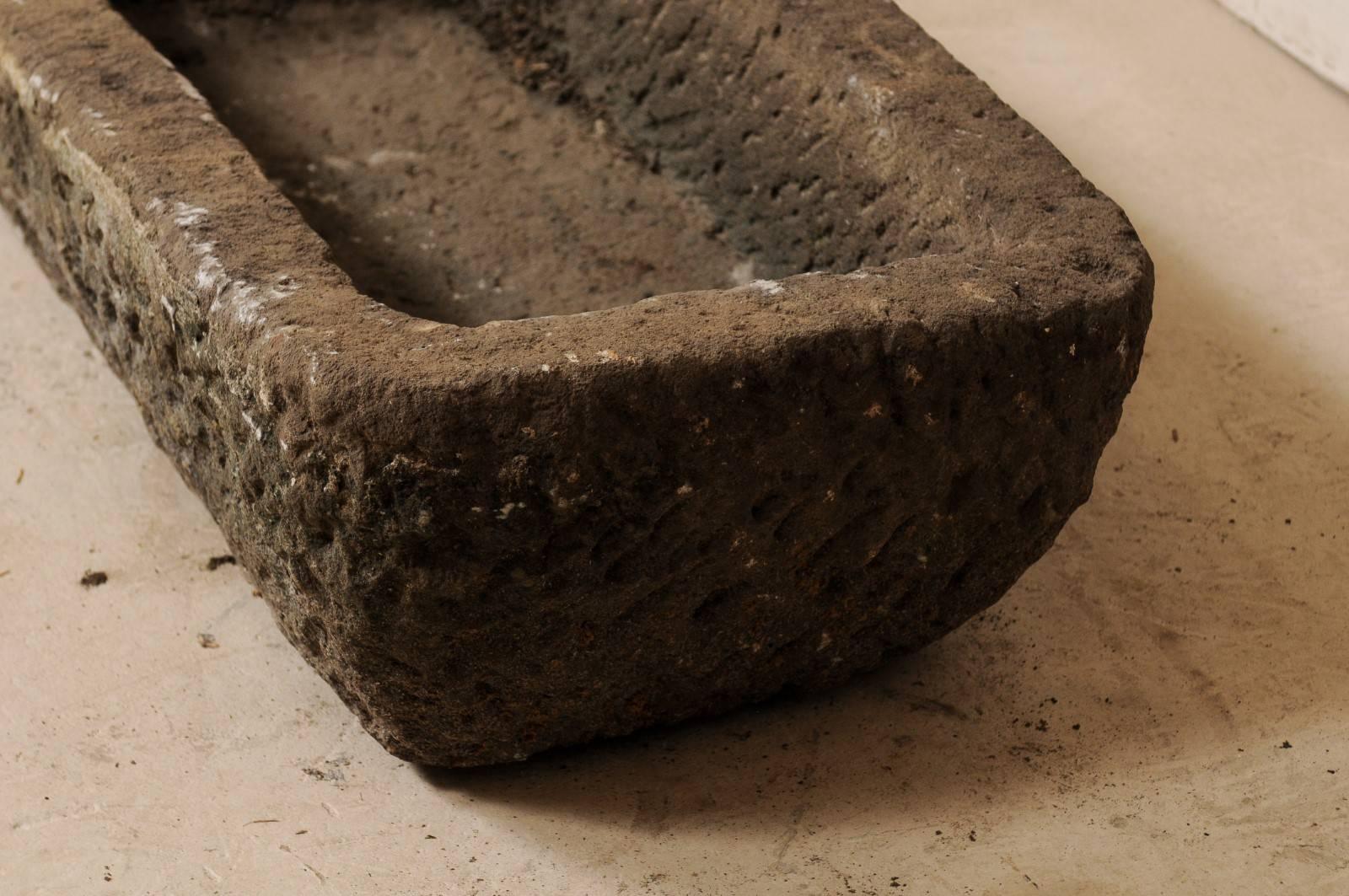 19th Century Turn of the Century Stone Trough Carved from Single Stone