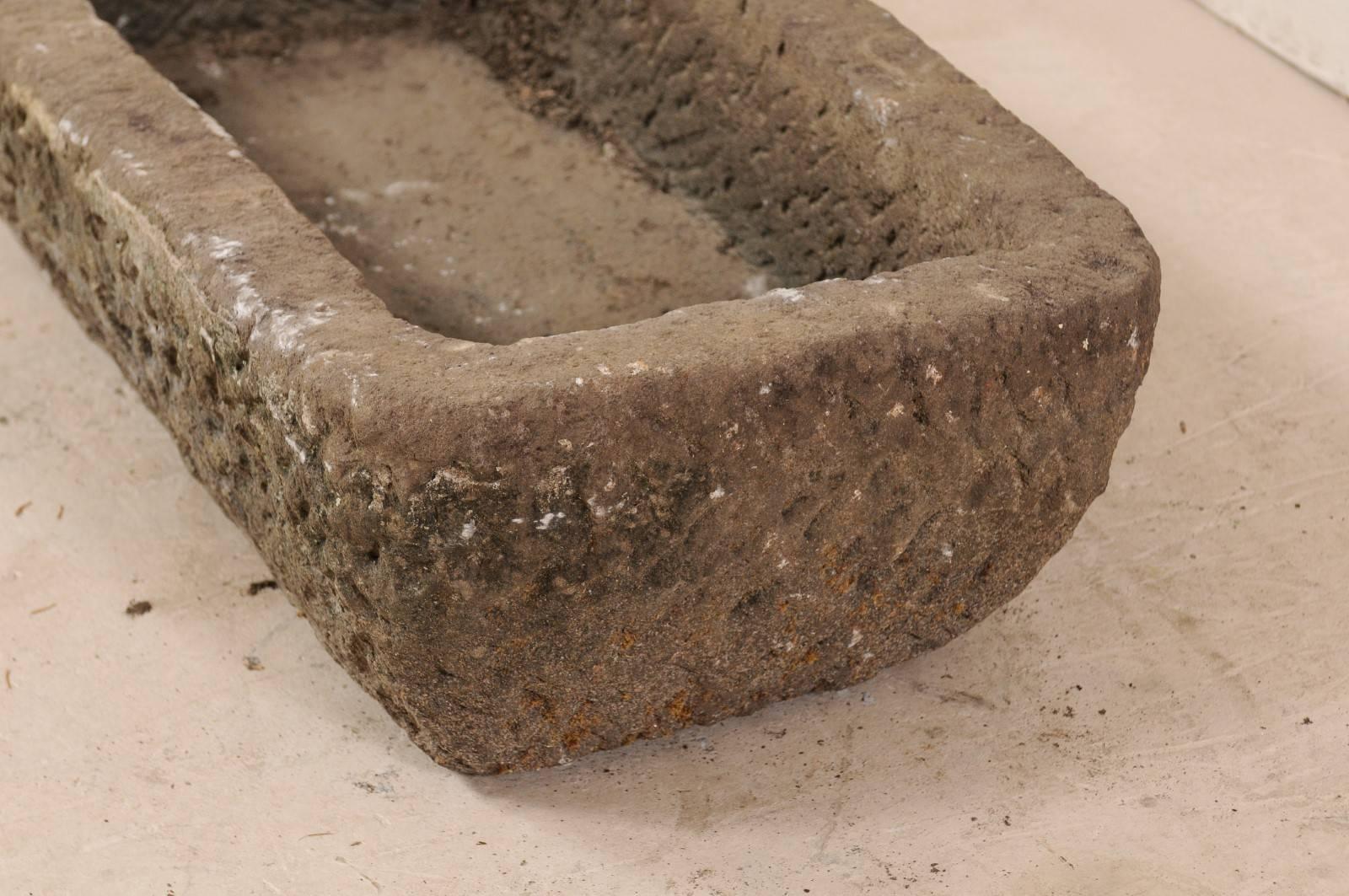 Turn of the Century Stone Trough Carved from Single Stone 1