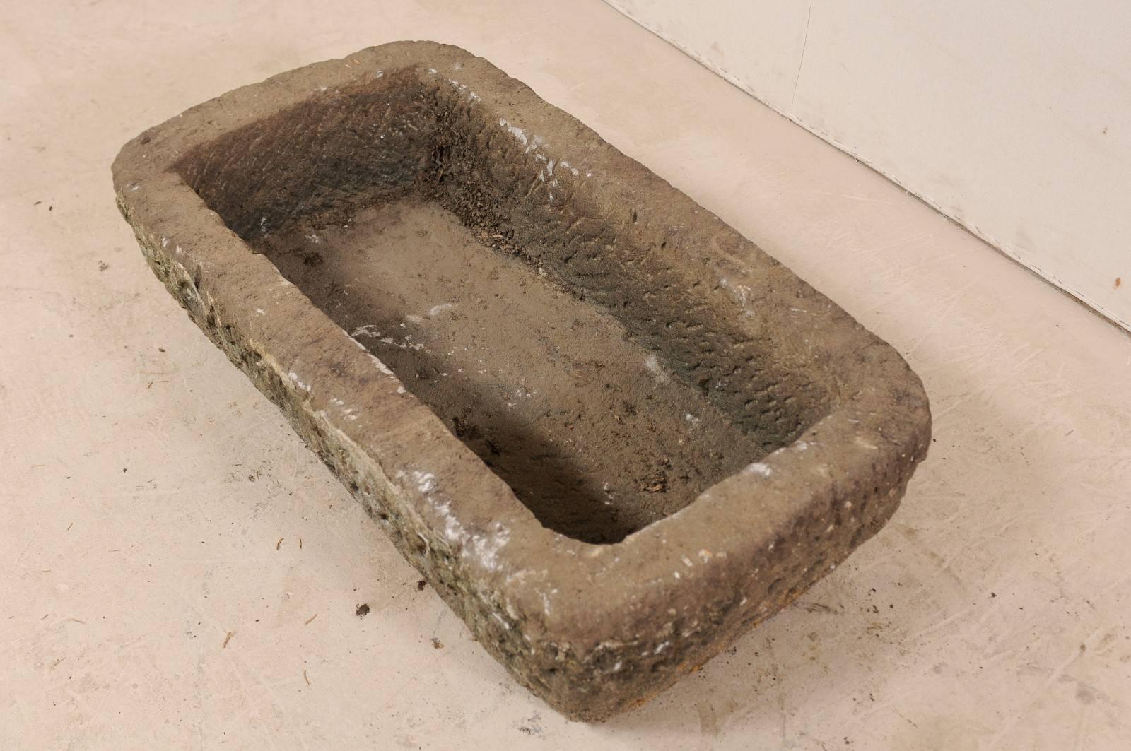 Turn of the Century Stone Trough Carved from Single Stone 3