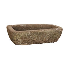 Antique Turn of the Century Stone Trough Carved from Single Stone