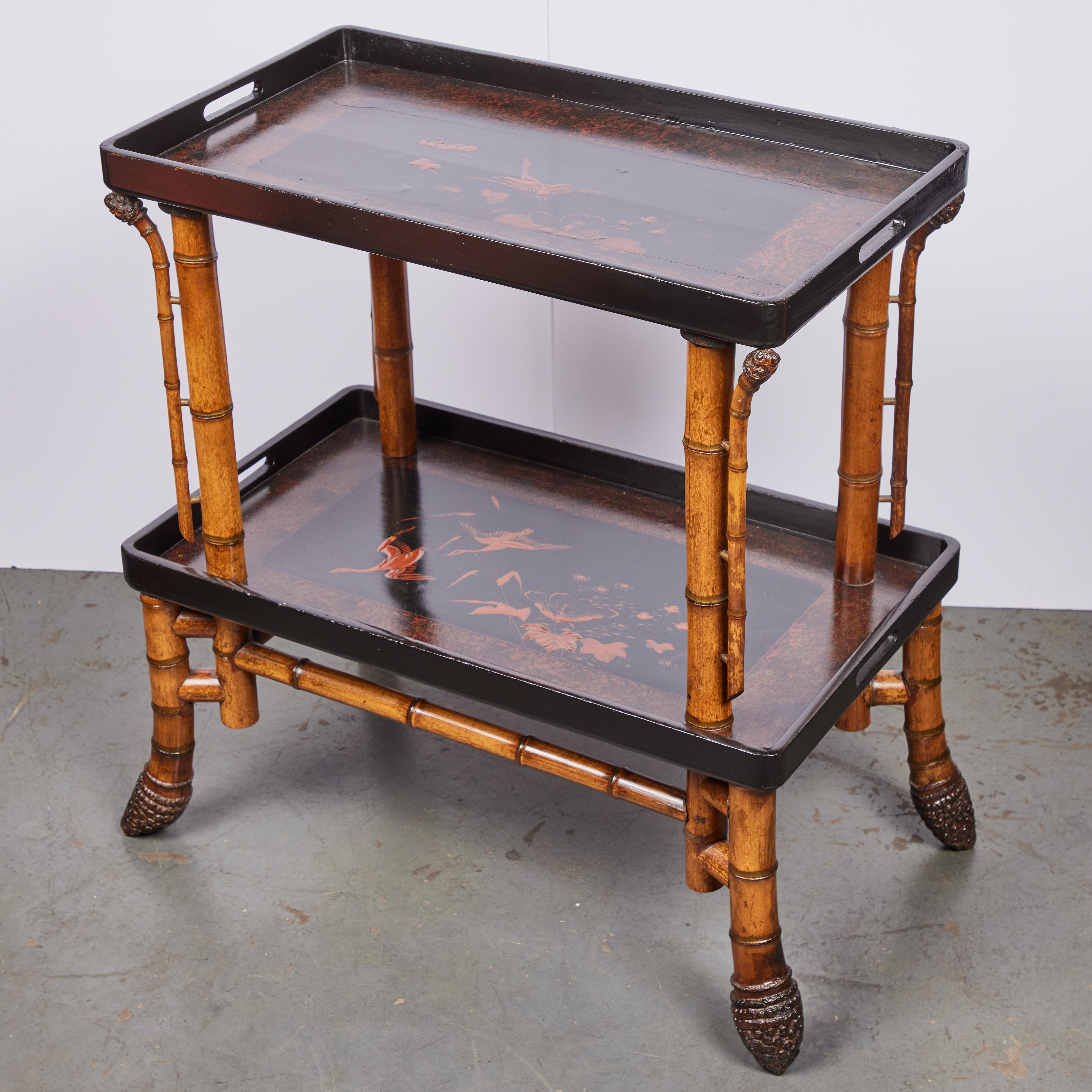 Bamboo Turn-of-the-Century Tray Table For Sale