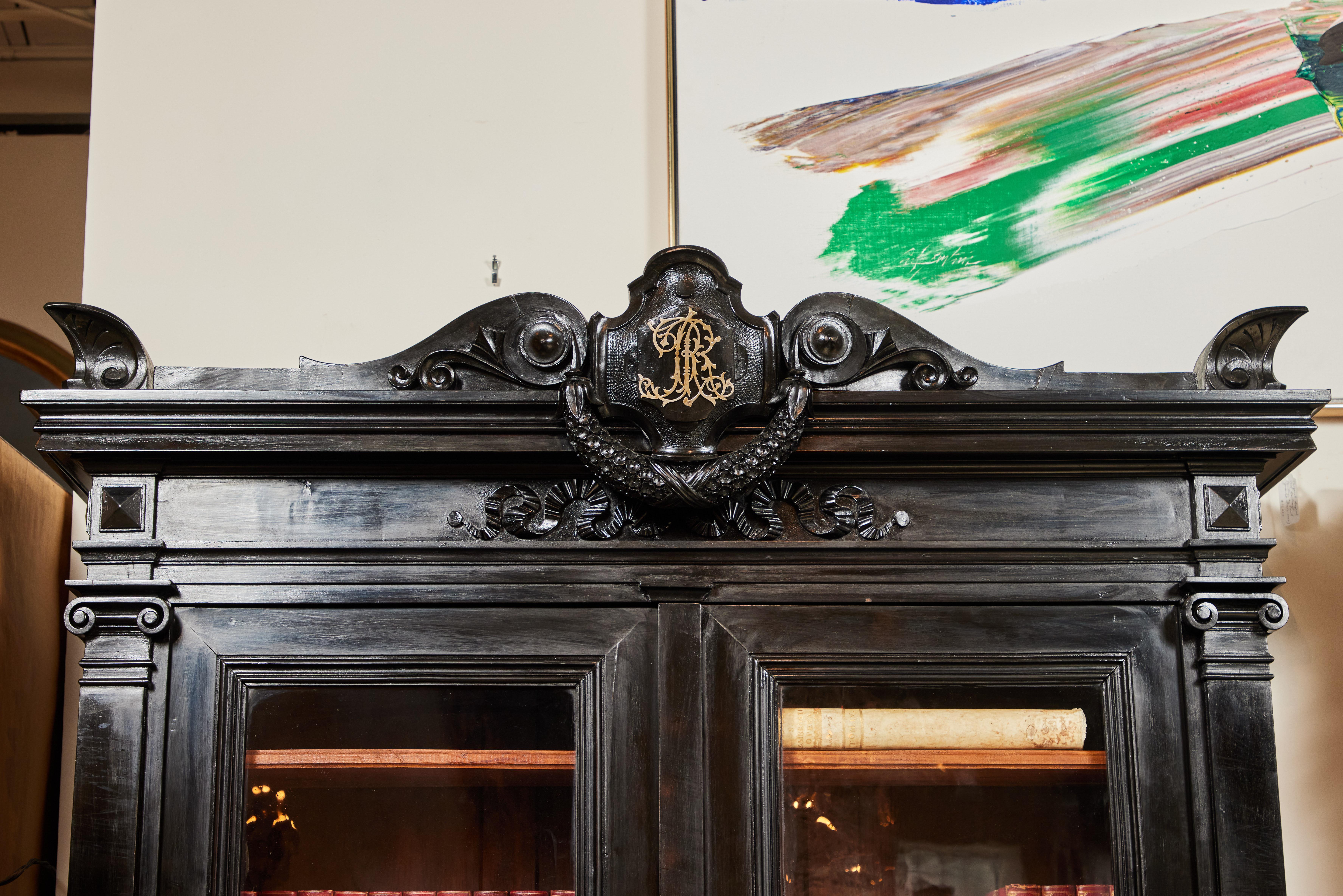 Hand-Carved Turn-of-the-Century, Tuscan Bookcases For Sale