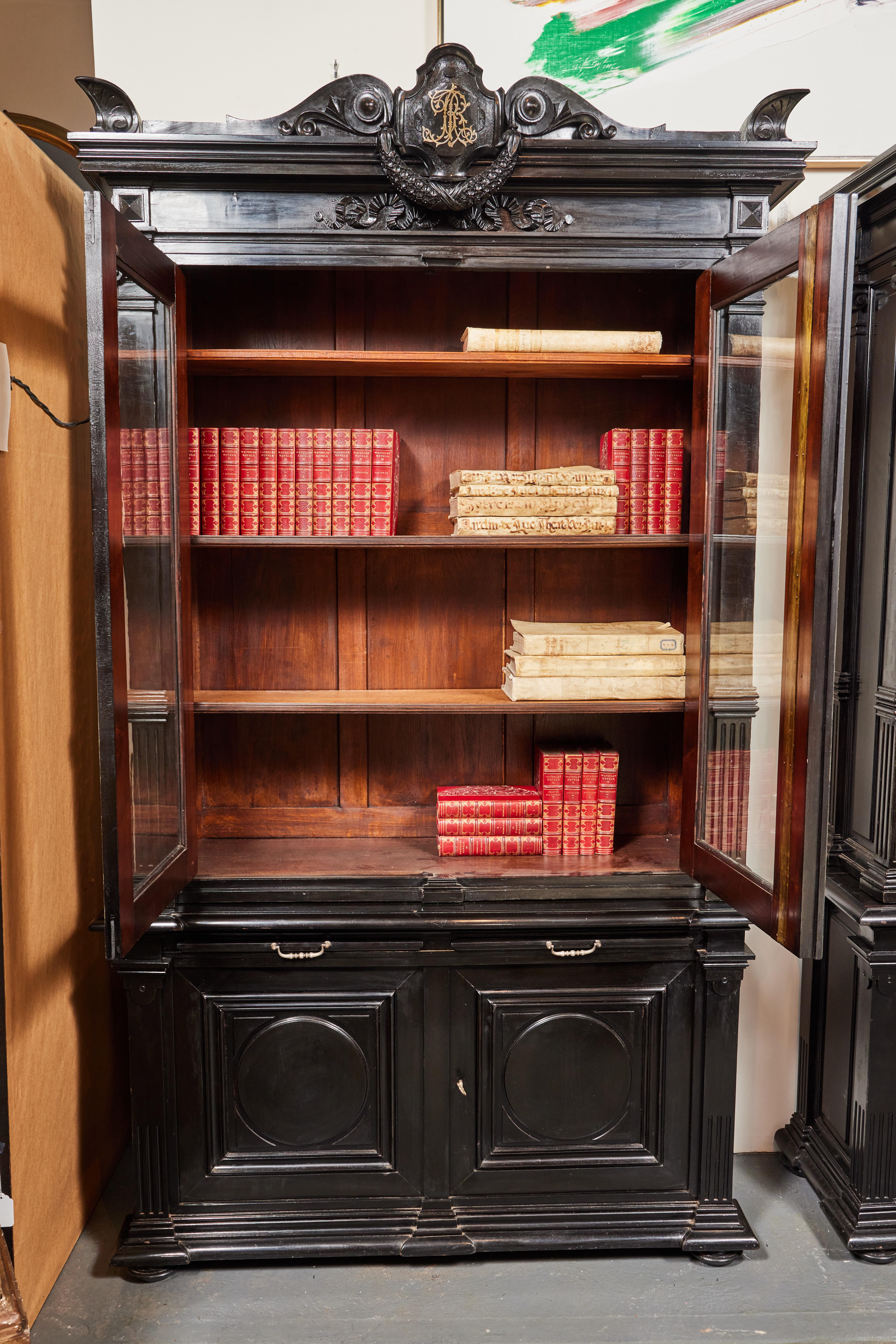 Glass Turn-of-the-Century, Tuscan Bookcases For Sale