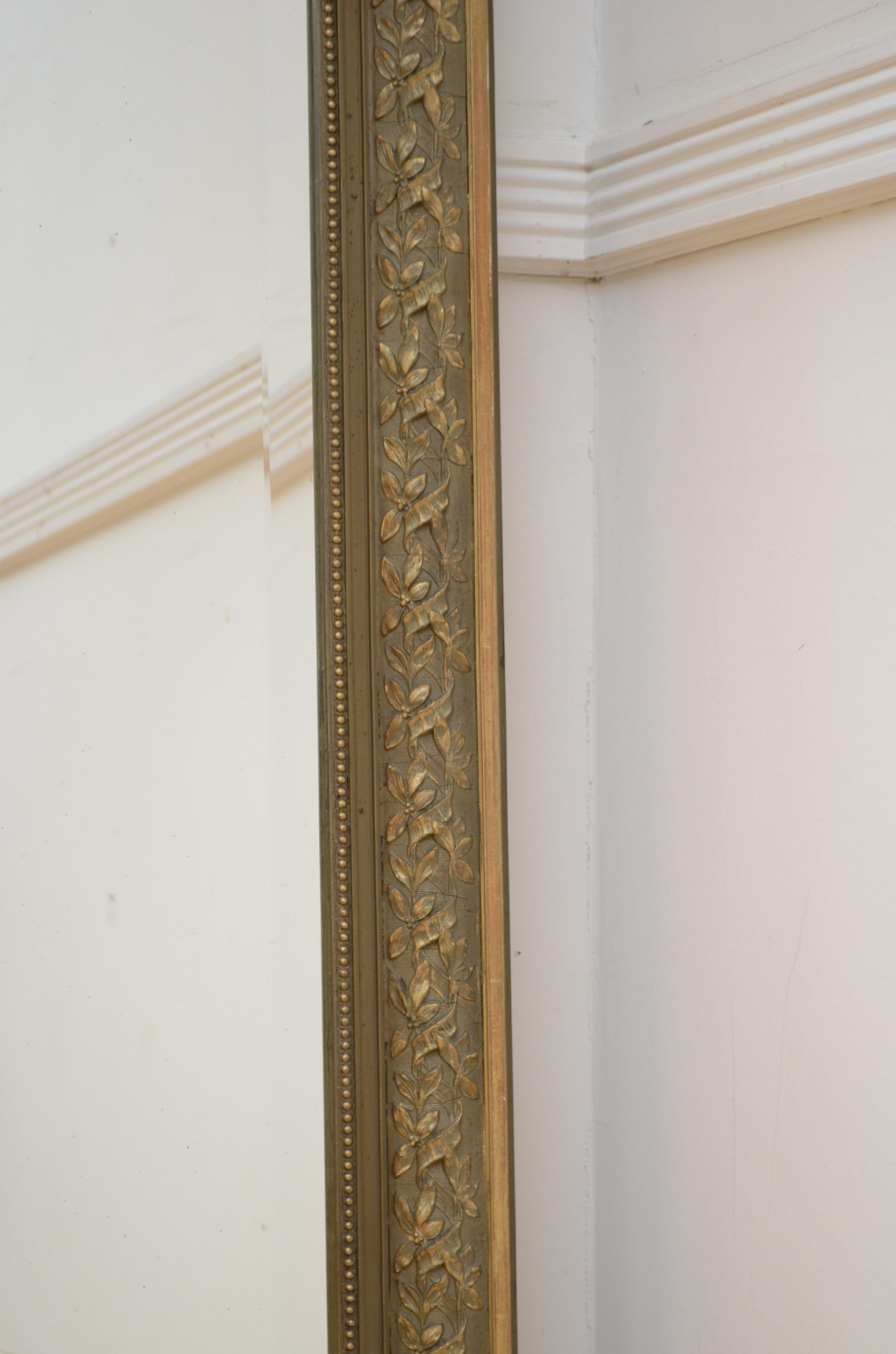 Gesso Turn of the Century Wall Mirror For Sale