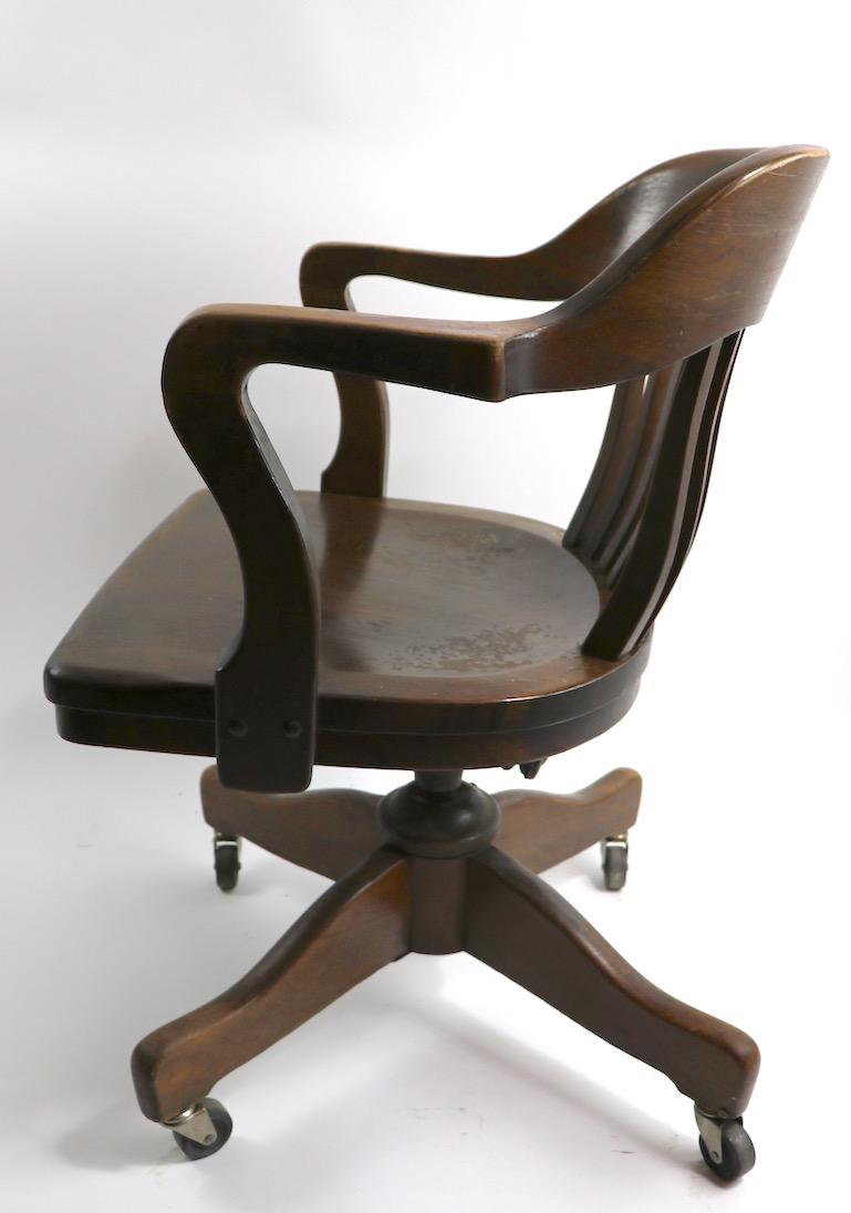 Turn of the Century Walnut Swivel Tilt Office Chair 4