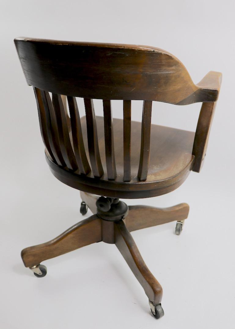 Turn of the Century Walnut Swivel Tilt Office Chair 5