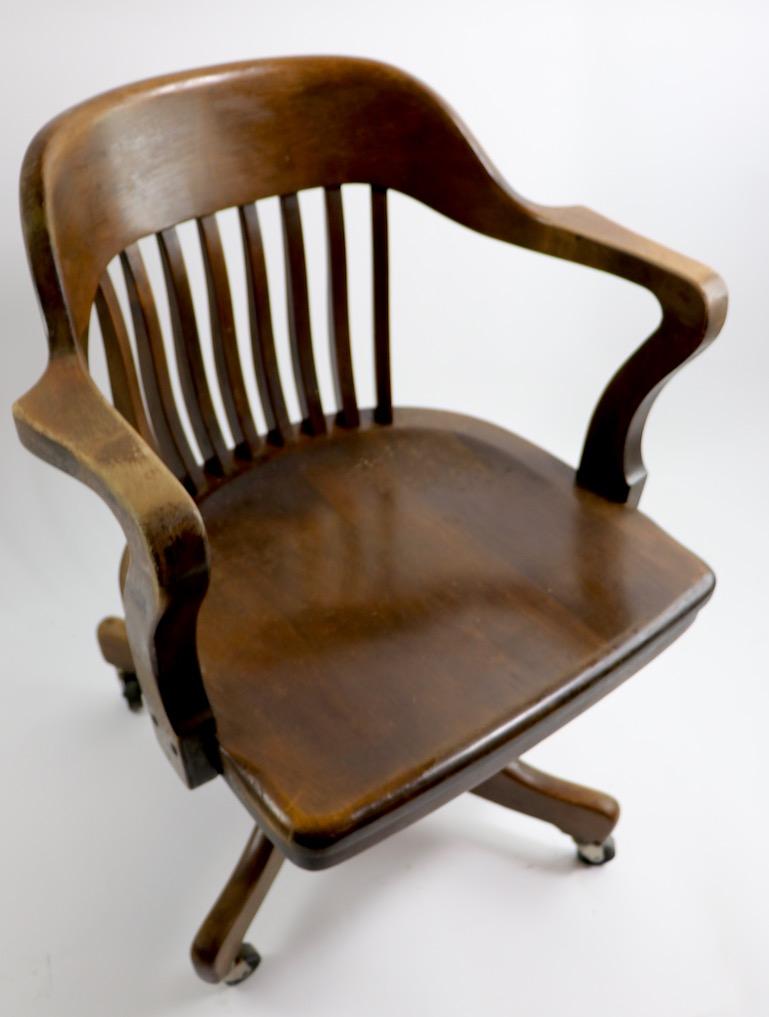 Turn of the Century Walnut Swivel Tilt Office Chair 7