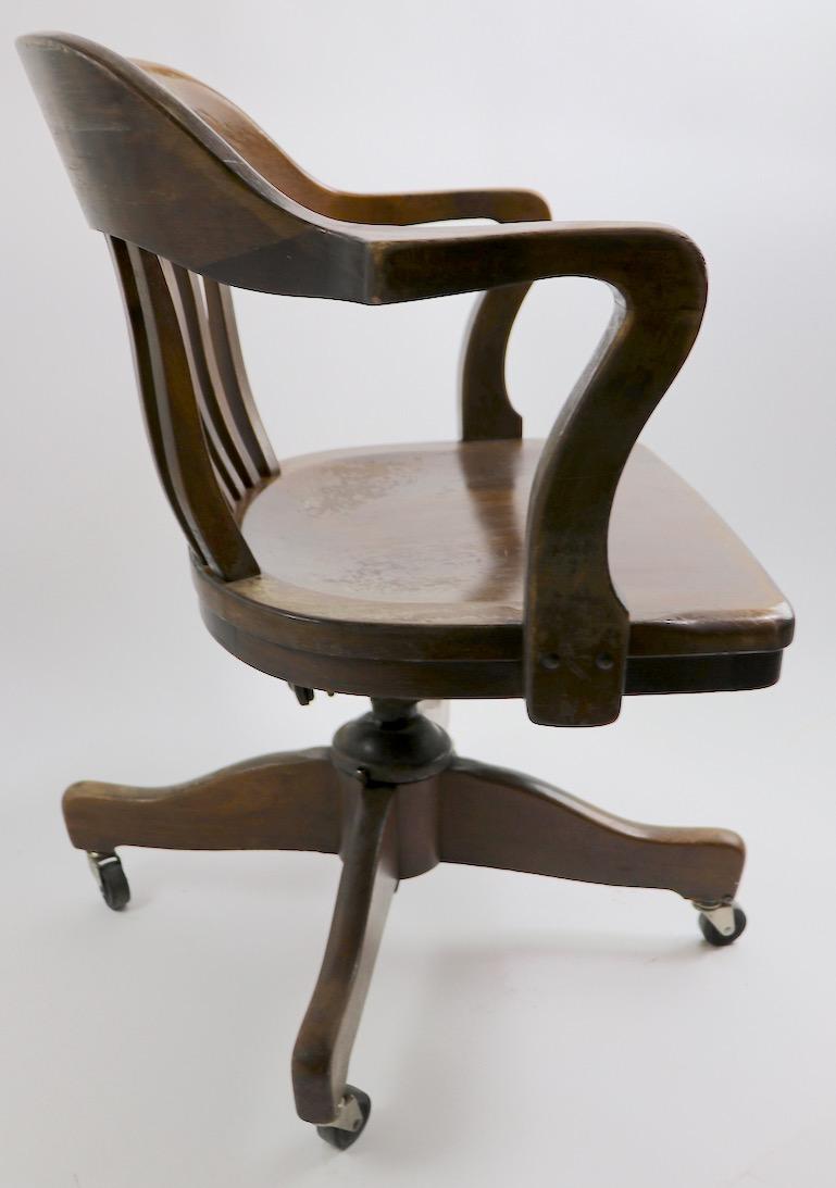 Turn of the Century Walnut Swivel Tilt Office Chair 8