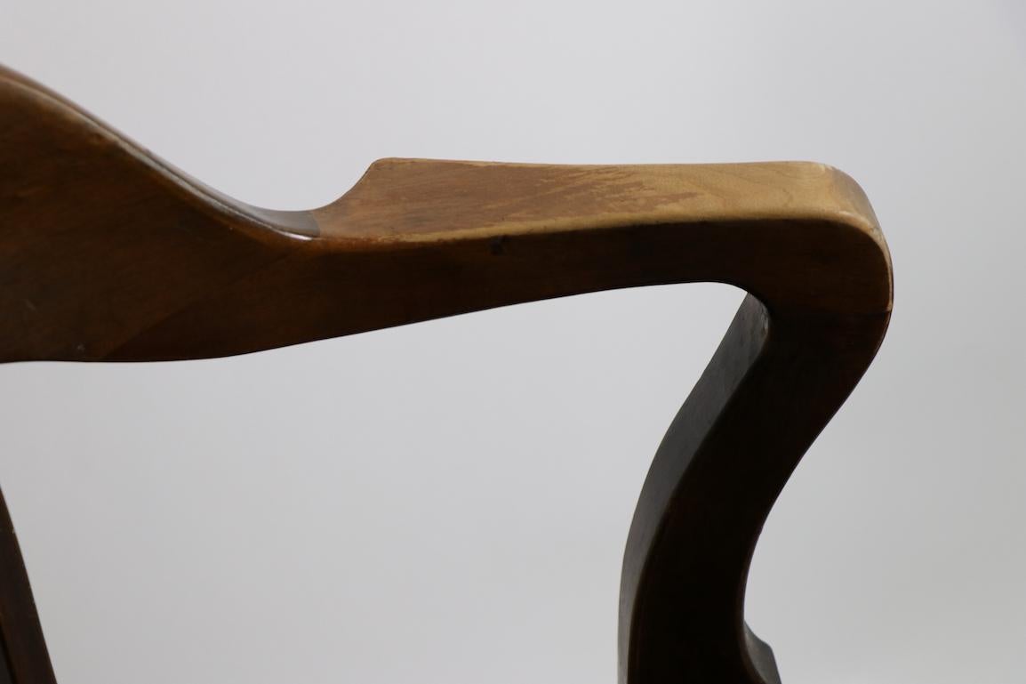 Turn of the Century Walnut Swivel Tilt Office Chair 10