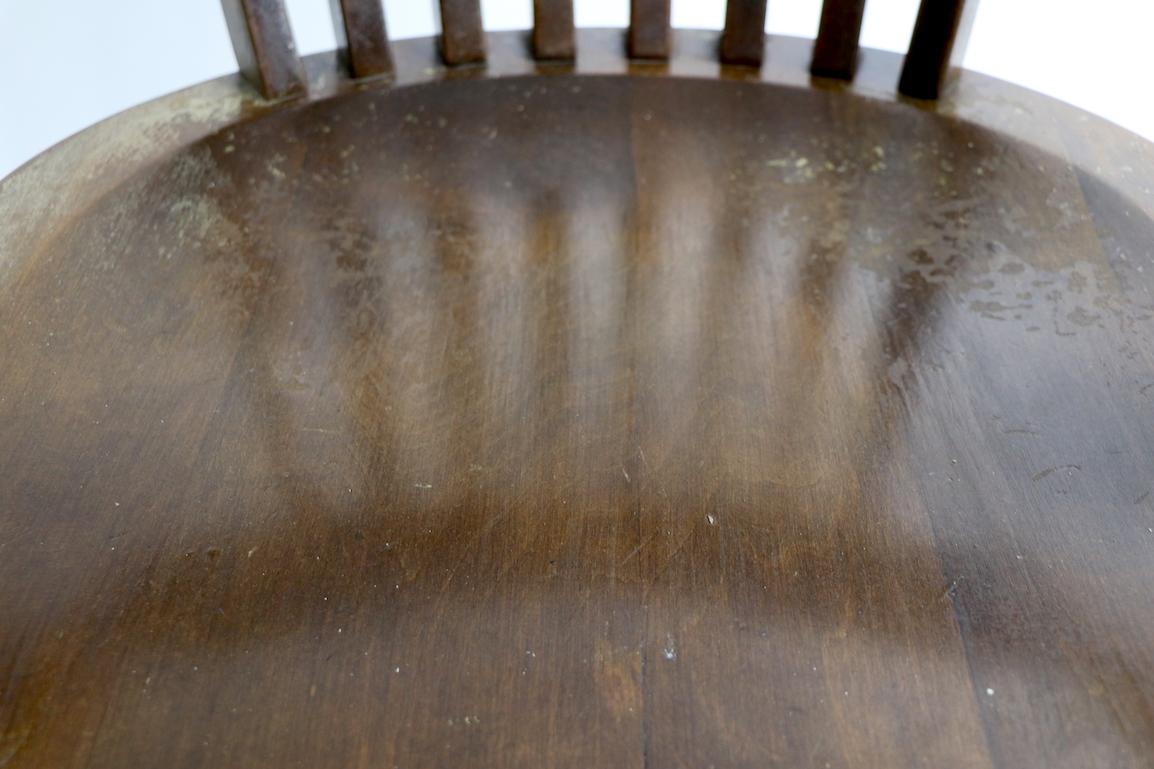 Industrial Turn of the Century Walnut Swivel Tilt Office Chair