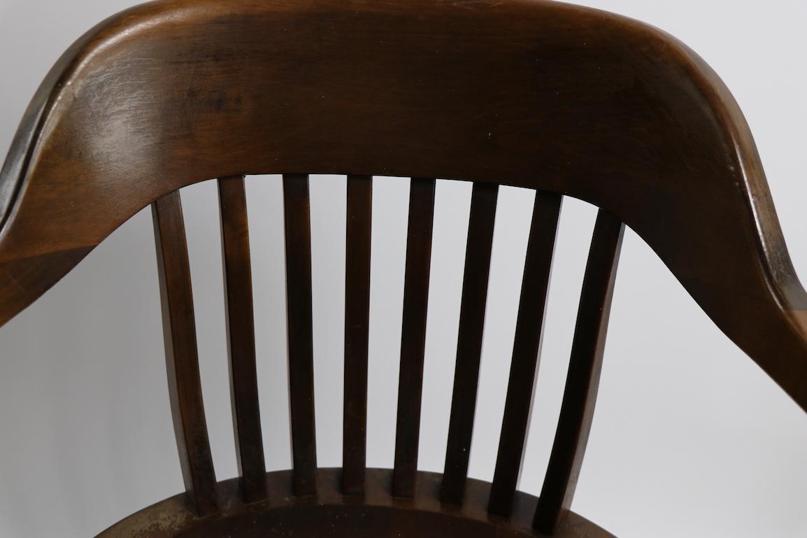 American Turn of the Century Walnut Swivel Tilt Office Chair