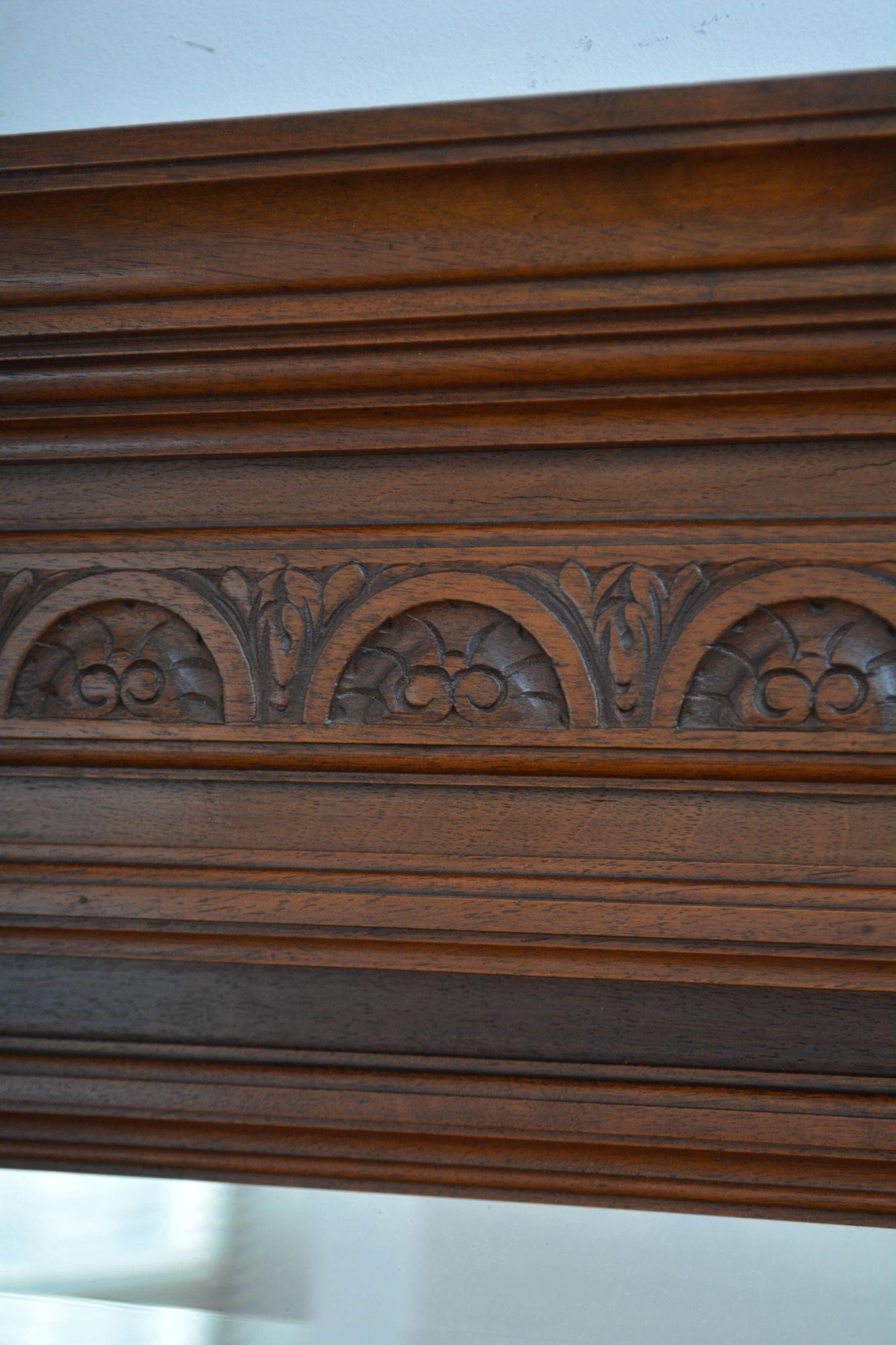 19th Century Turn of the Century Walnut Wall Mirror H152cm For Sale