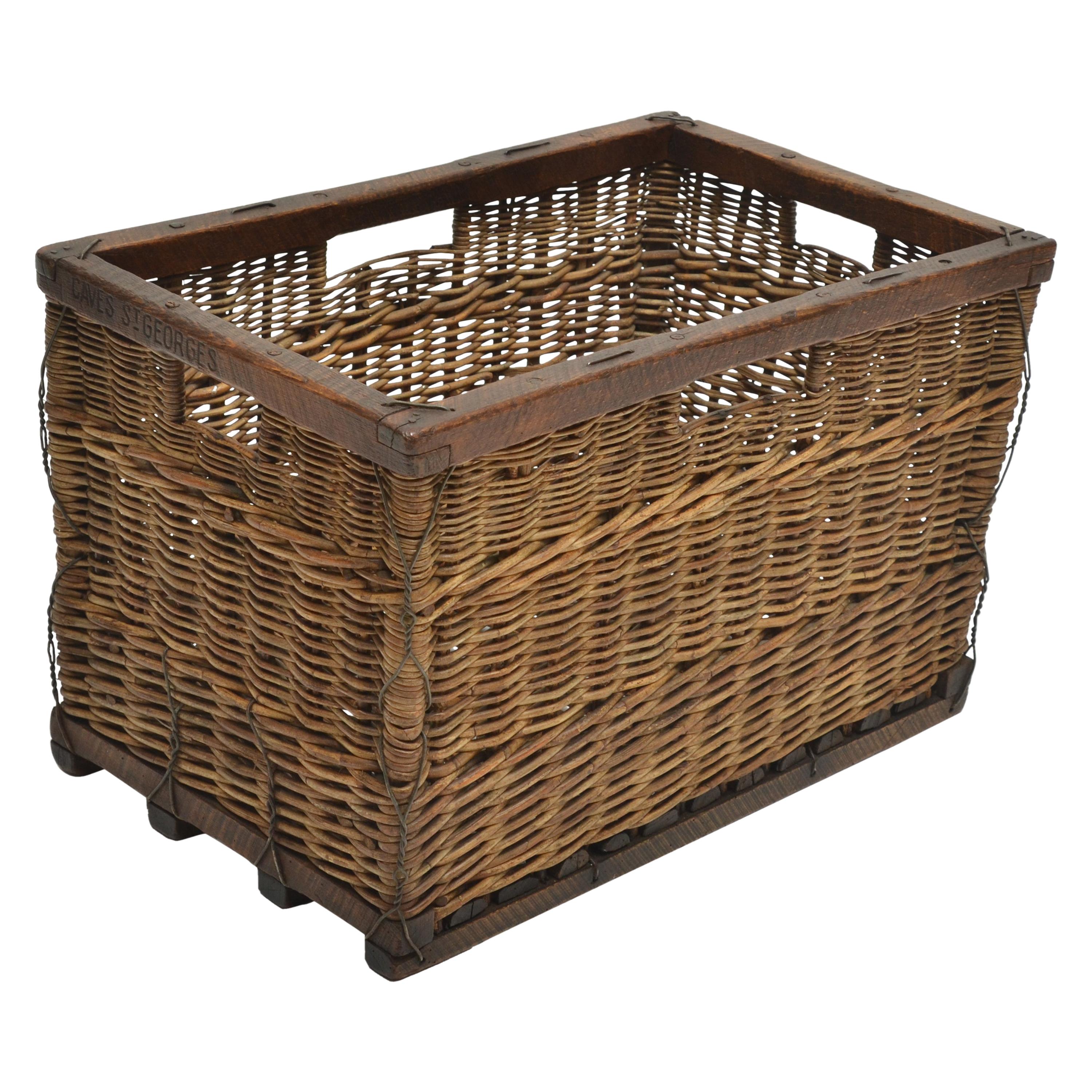 Turn-of-the-Century Wine Basket, Burgundy, circa 1900