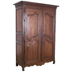 Antique Turn of the Century Wooden Armoire with Original Patina