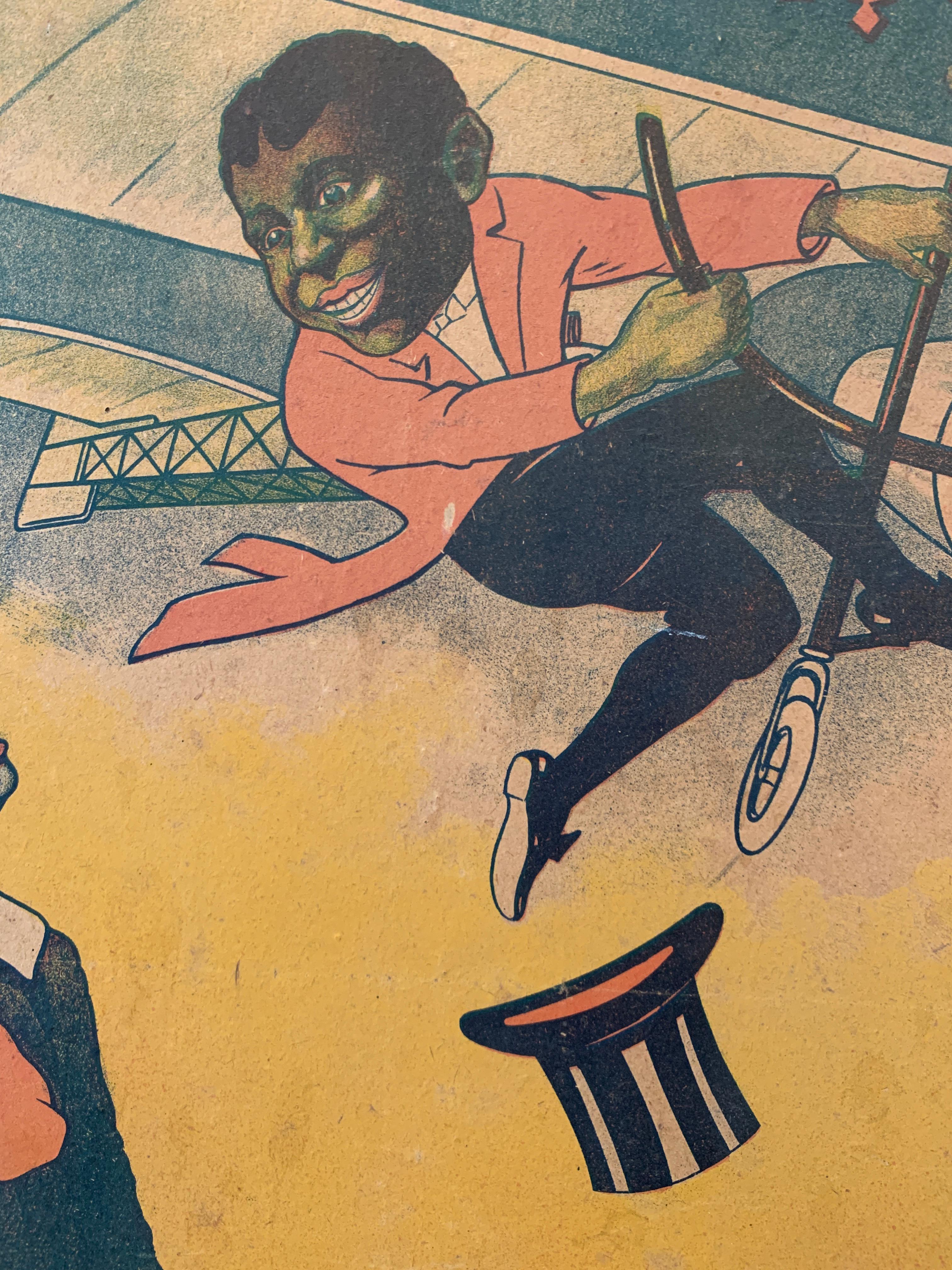 Art Nouveau Turn of the Twentieth Century's European Circus Poster, 1909, Chocolat Aviateur For Sale