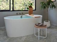 Turnabout Beistelltisch von Phase Design, Chrom poliert & Eiche weiß