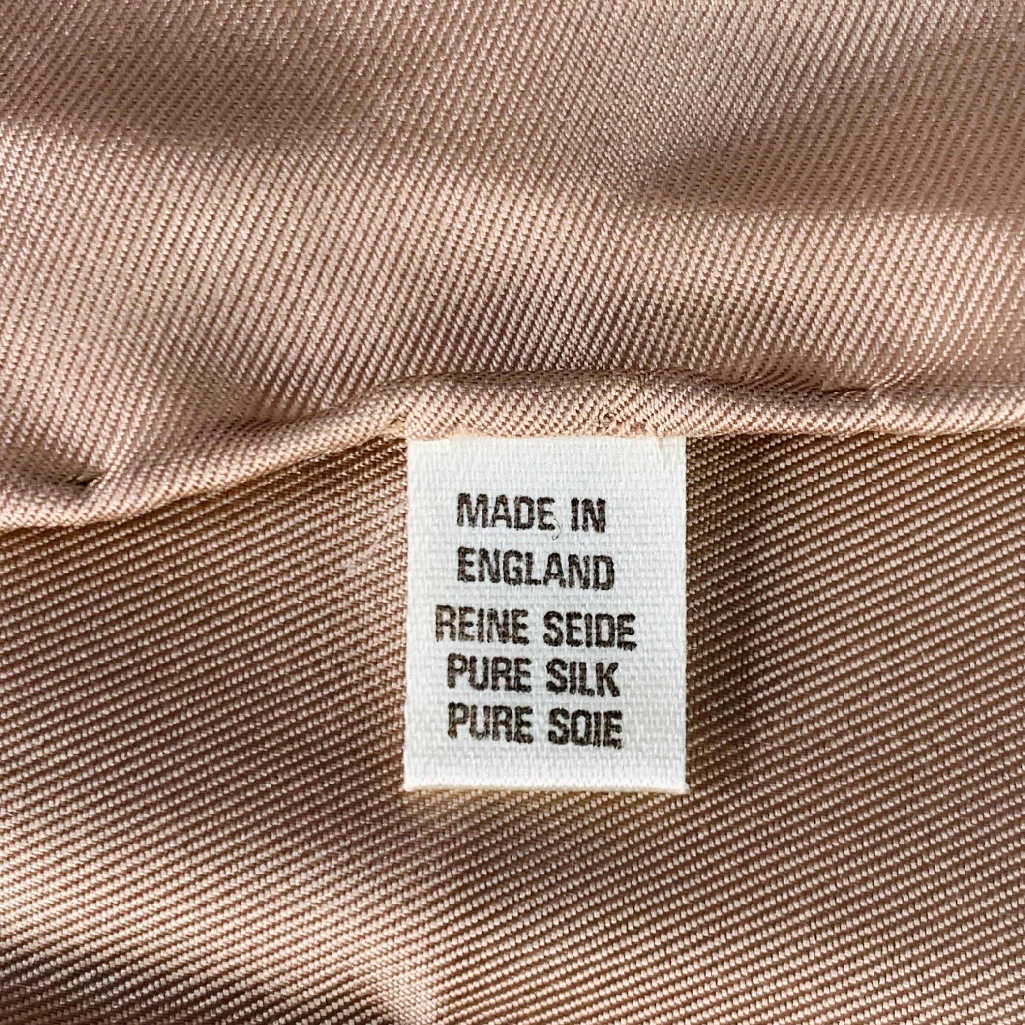 Men's TURNBULL & ASSER Beige Signature Silk Pocket Square For Sale