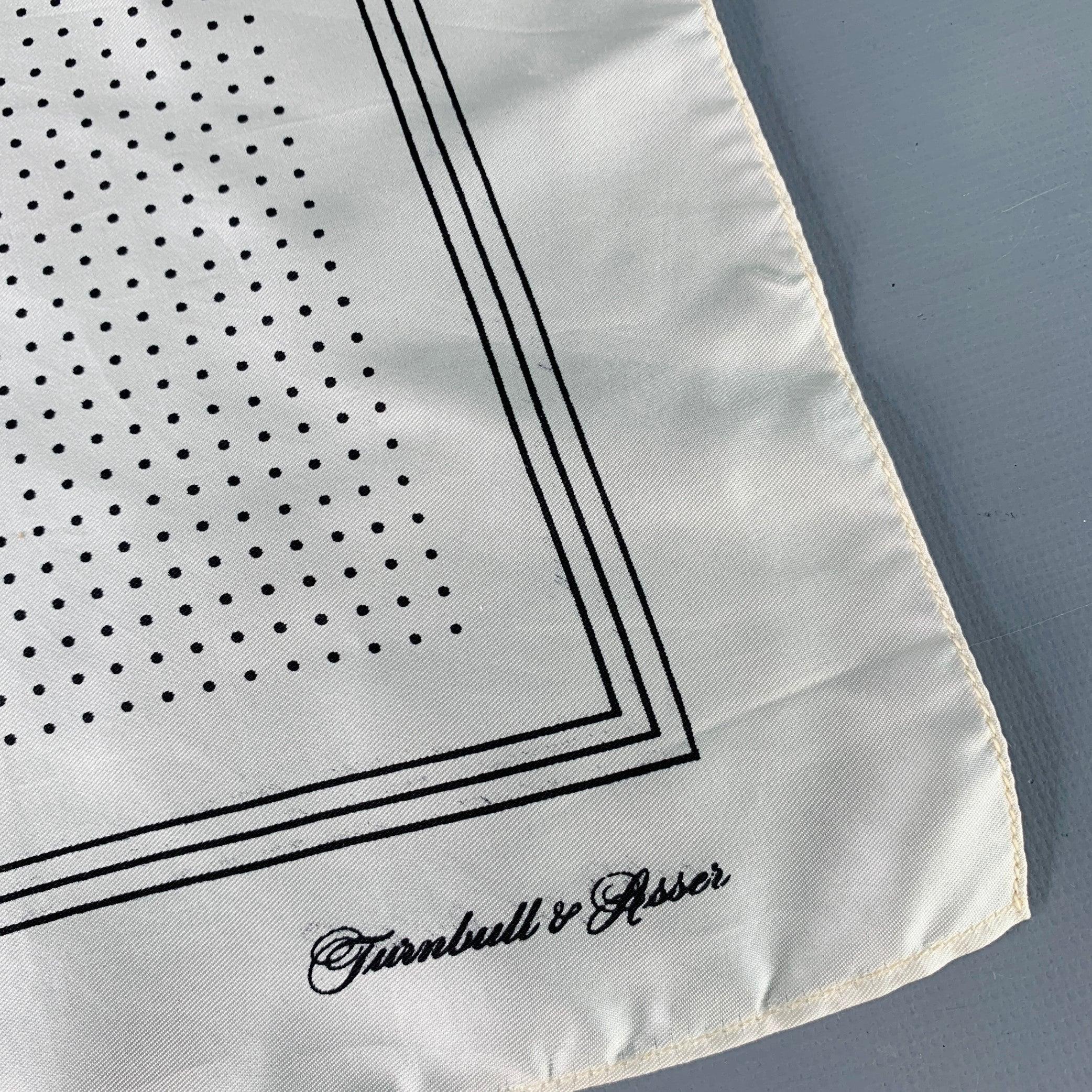 Turnbull & Asser Crema Crema e Nero Dot Dot Dot in Seta in vendita 1