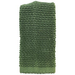 TURNBULL & ASSER Leaf Green Silk Textured Knit Tie