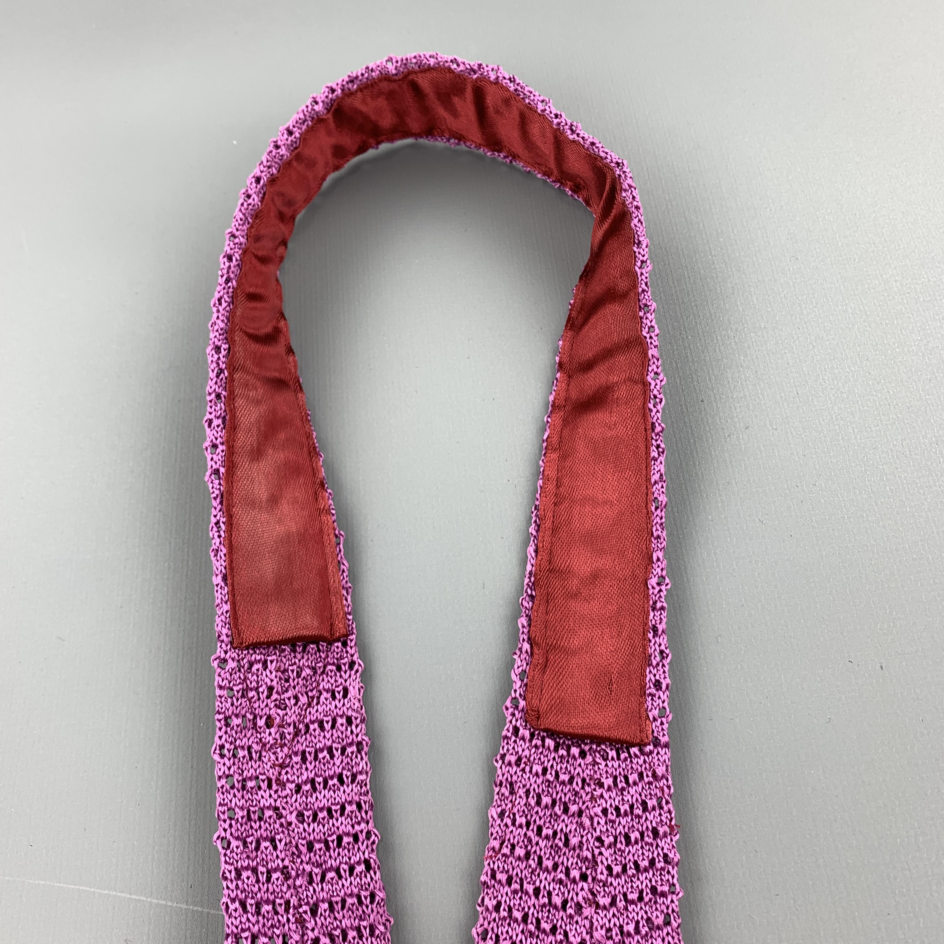 Men's TURNBULL & ASSER Lilac Pink Purple Silk Textured Knit Tie