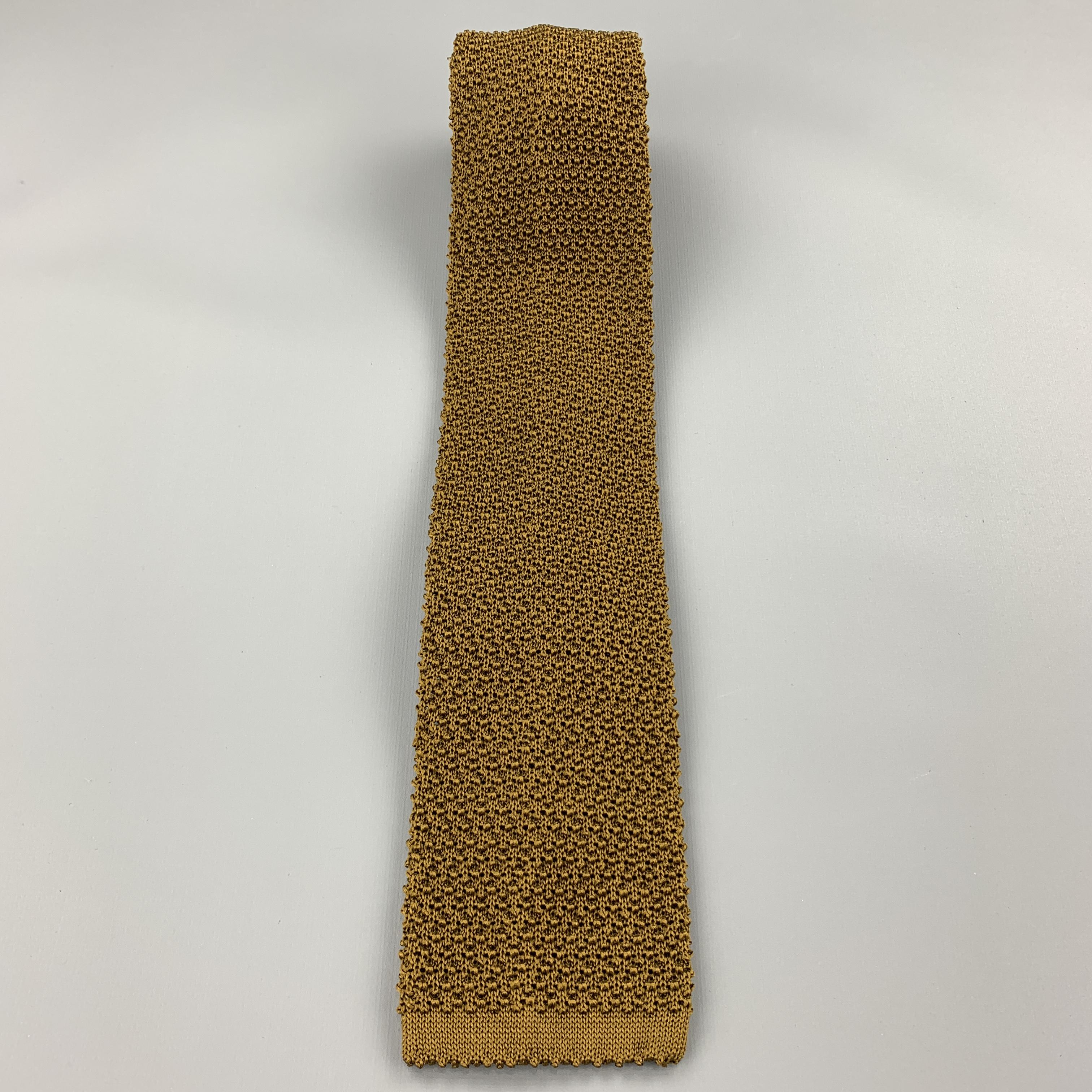 mustard knit tie