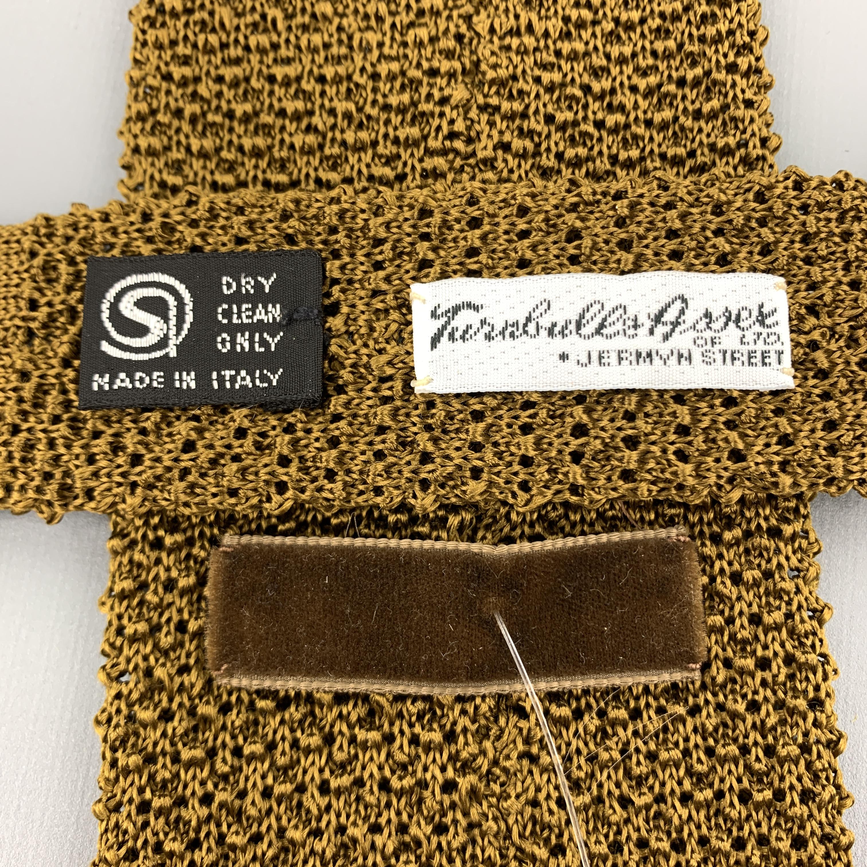 Men's TURNBULL & ASSER Mustard Brown Silk Textured Knit Tie