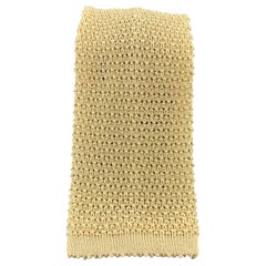 TURNBULL & ASSER Pastel Yellow Silk Textured Knit Tie