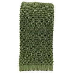 TURNBULL & ASSER Silk Olive Textured Knit Tie