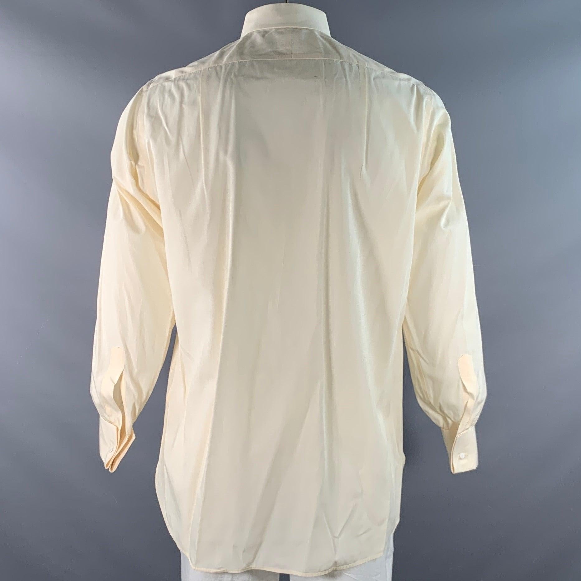 Beige Turnbull & Asser Taglia L Camicia a maniche lunghe in cotone beige con polsini francesi in vendita