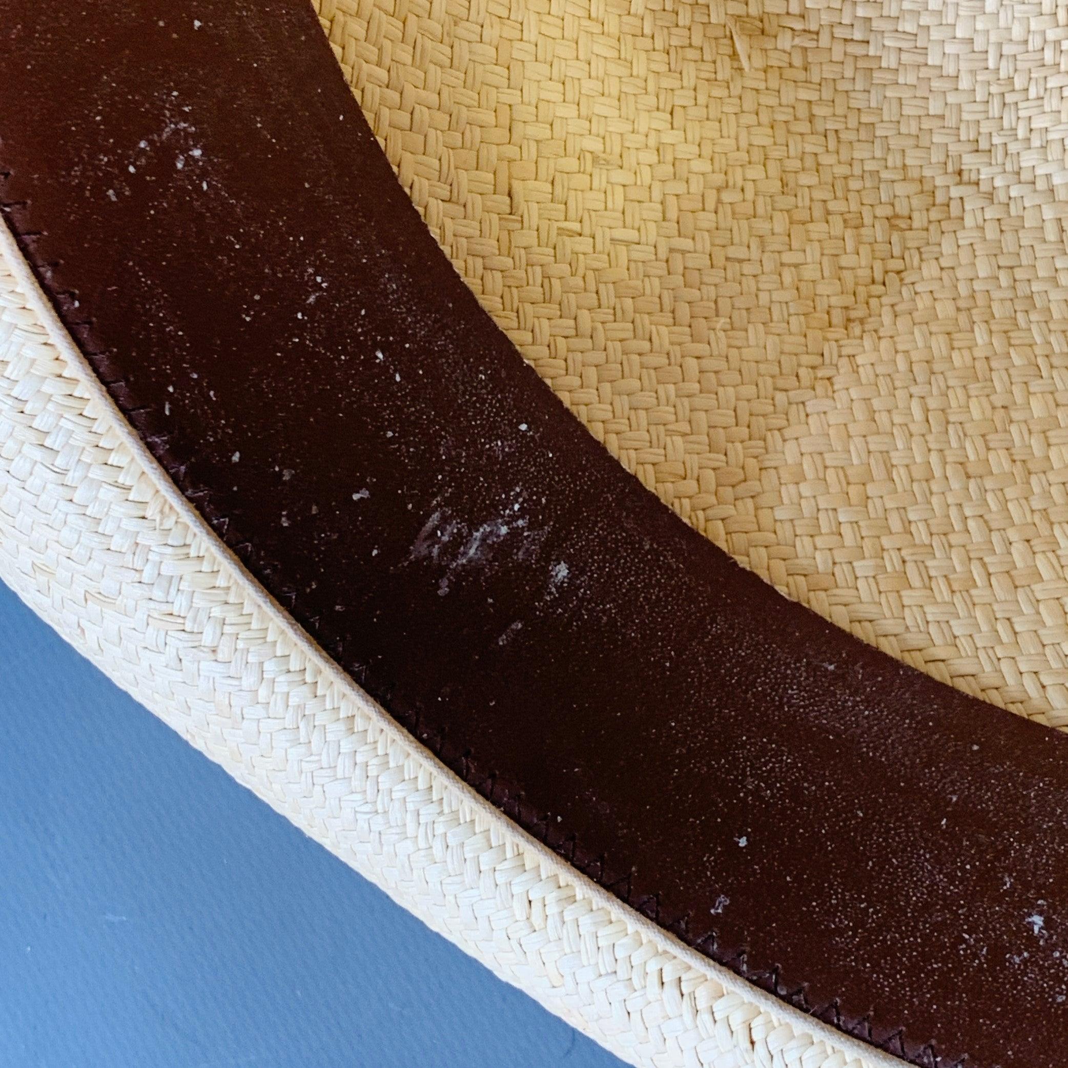 TURNBULL & ASSER Größe L Beige Mehrfarbig Geflochtenes Band Stroh Panamahut im Angebot 6