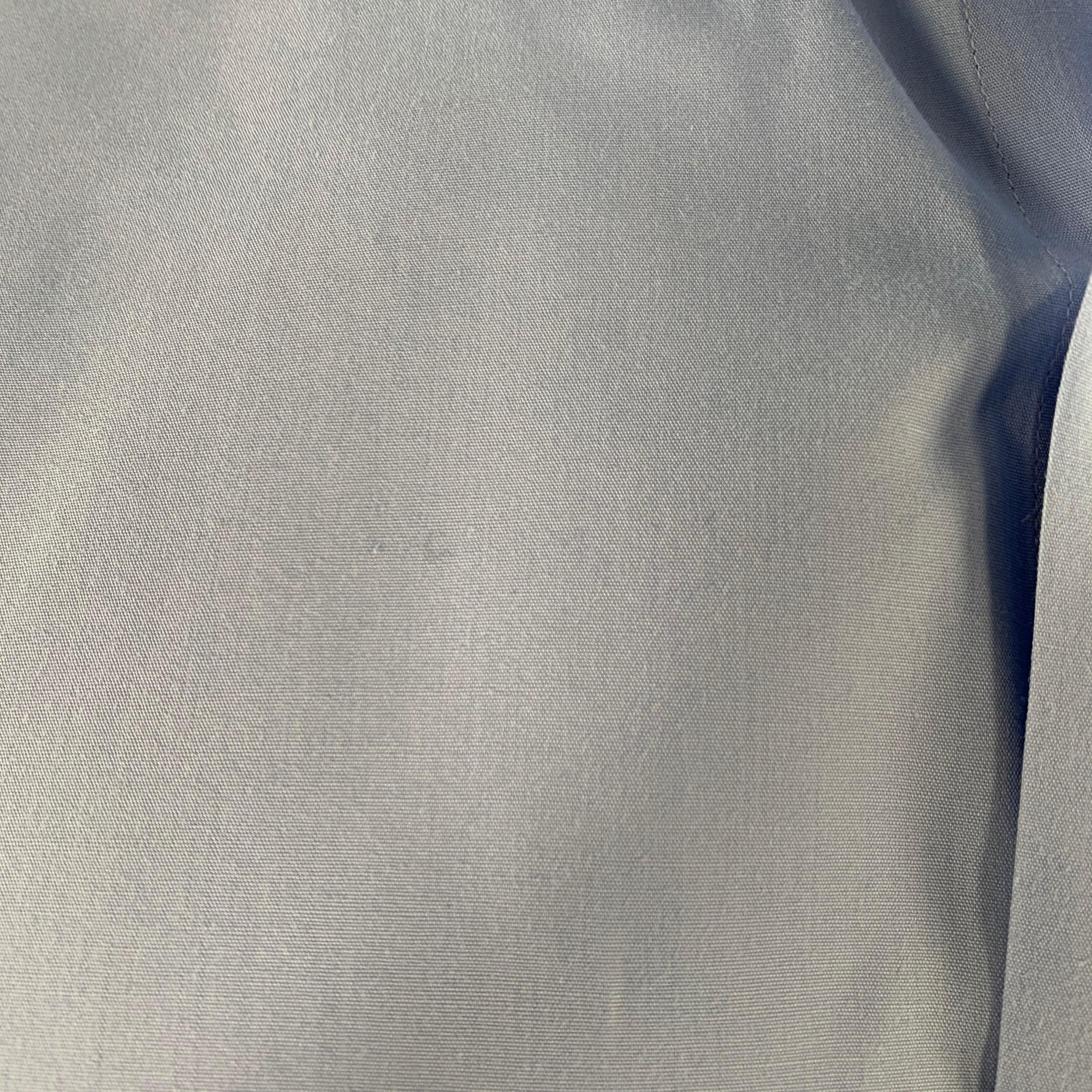TURNBULL & ASSER Größe L Blaues Langarmhemd mit französischer Manschette aus Baumwolle im Angebot 1
