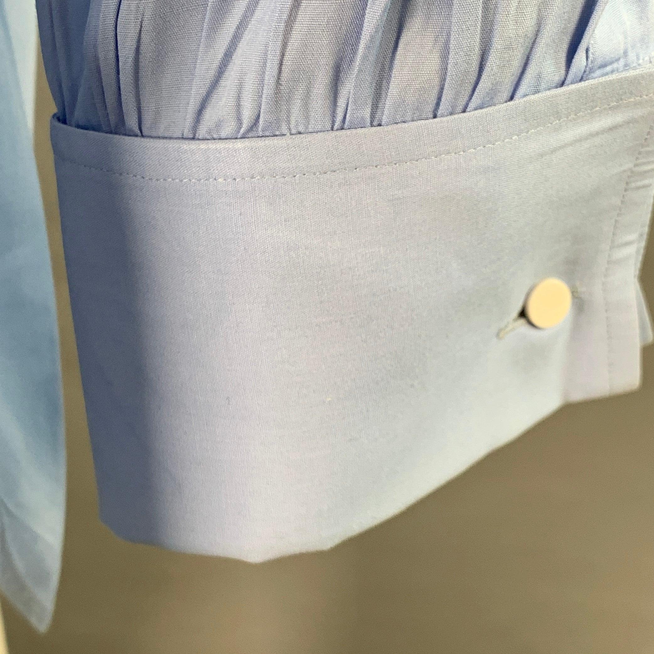 TURNBULL & ASSER Größe L Blaues Langarmhemd mit französischer Manschette aus Baumwolle im Angebot 3
