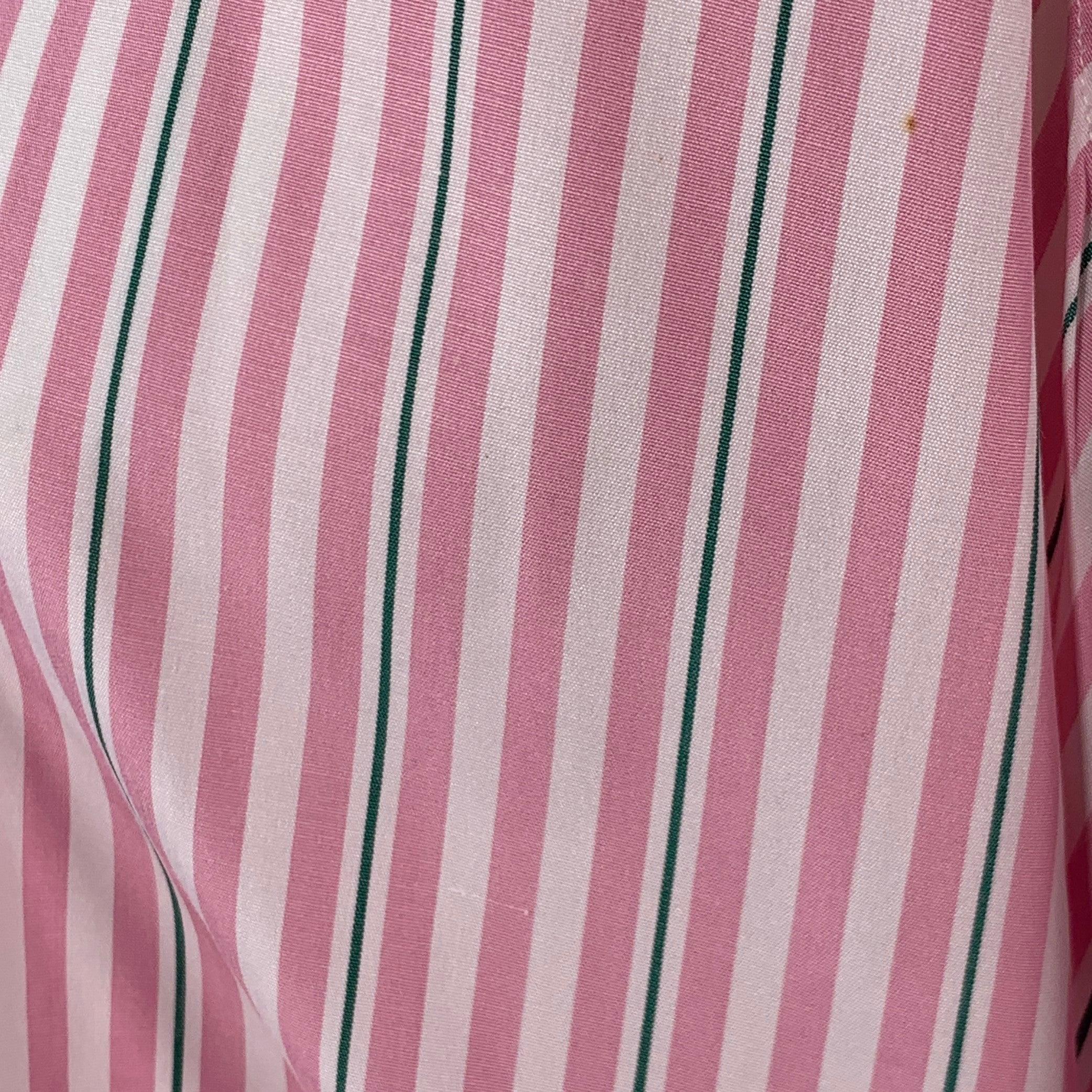 TURNBULL & ASSER Vintage Größe L Rosa Weiß gestreift Baumwolle Französisch Manschette Langarmhemd Herren im Angebot