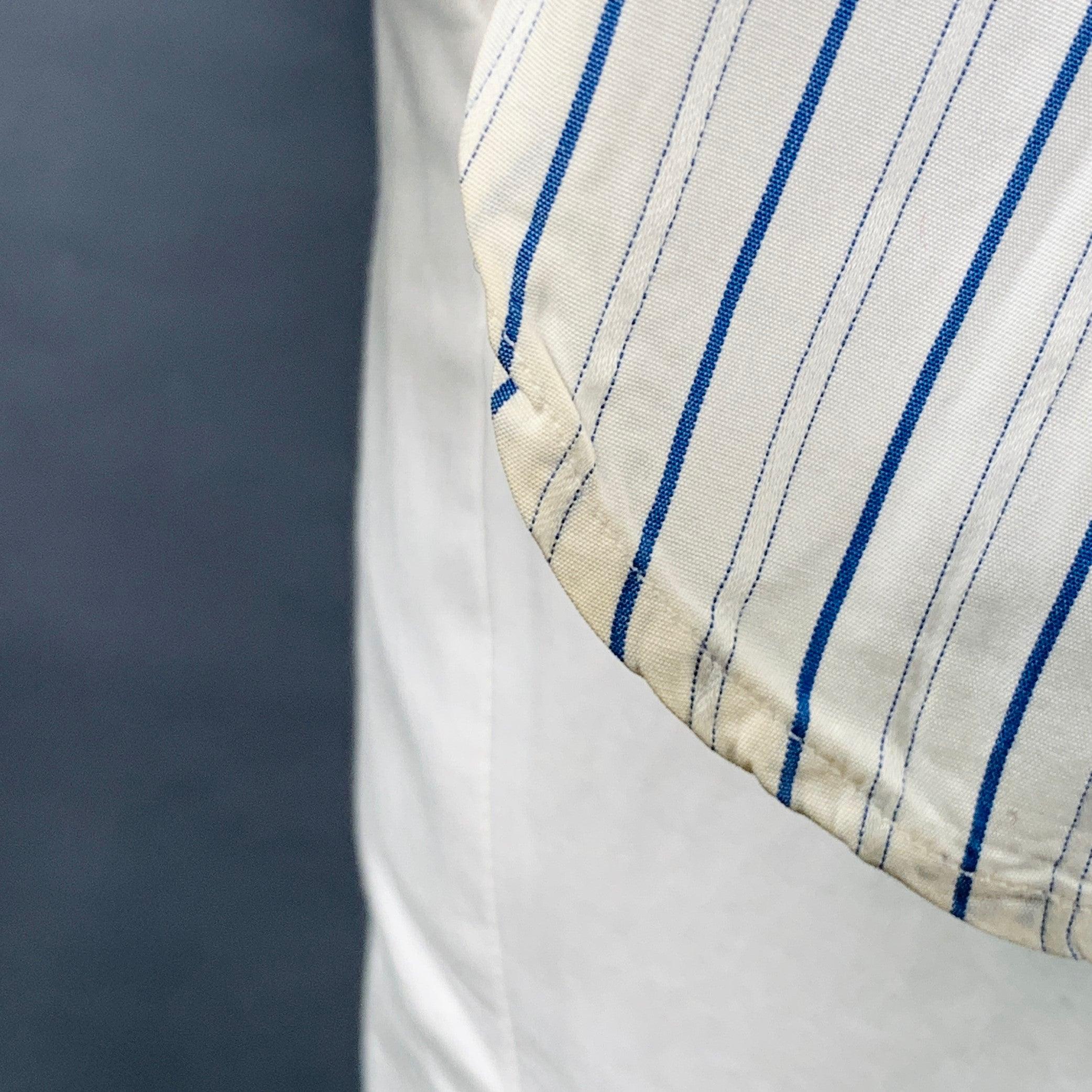 TURNBULL & ASSER Vintage Größe L Weiß Blau Gestreift Baumwolle Französisch Manschette Langarmhemd im Angebot 1