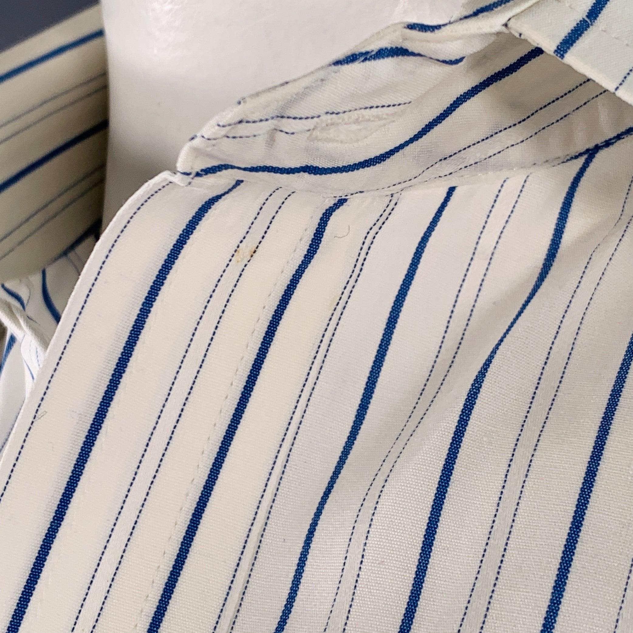TURNBULL & ASSER Vintage Größe L Weiß Blau Gestreift Baumwolle Französisch Manschette Langarmhemd im Angebot 3