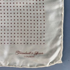 TURNBULL & ASSER Carré de poche en soie à pois jaune et marron