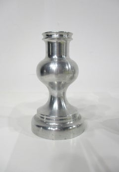 Turned Aluminum Machine Age Candlesticks
