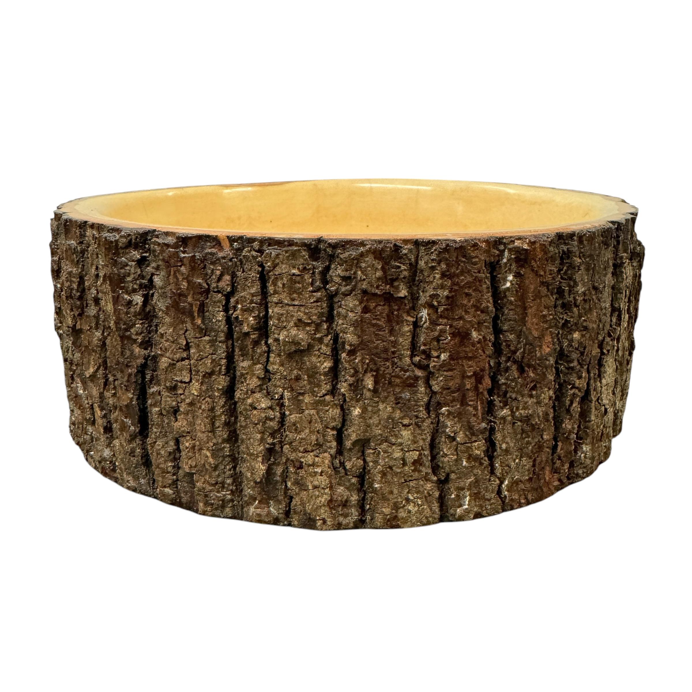 Rustic Turned Ash Wood Bowl For Sale