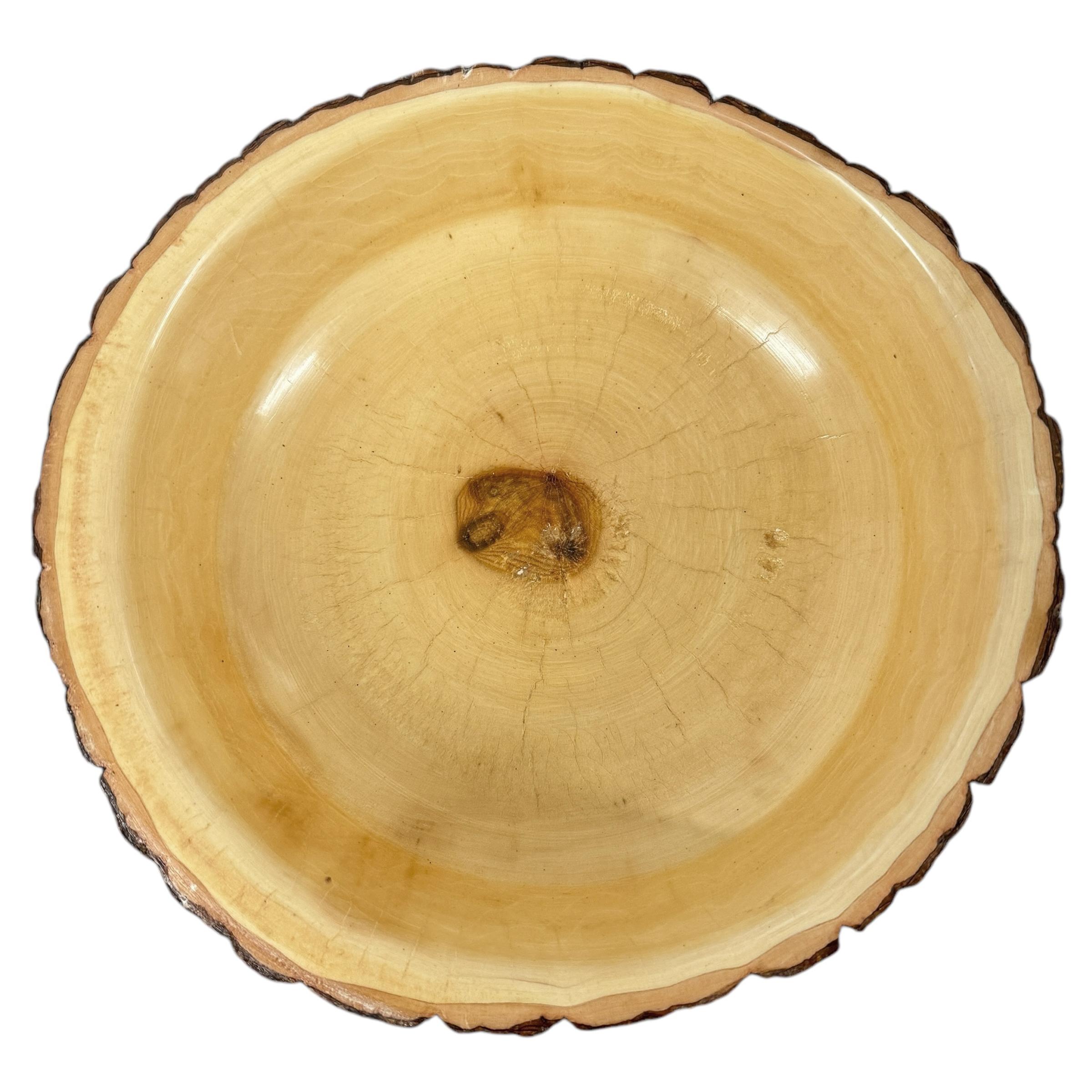 Turned Ash Wood Bowl In Good Condition For Sale In Chicago, IL