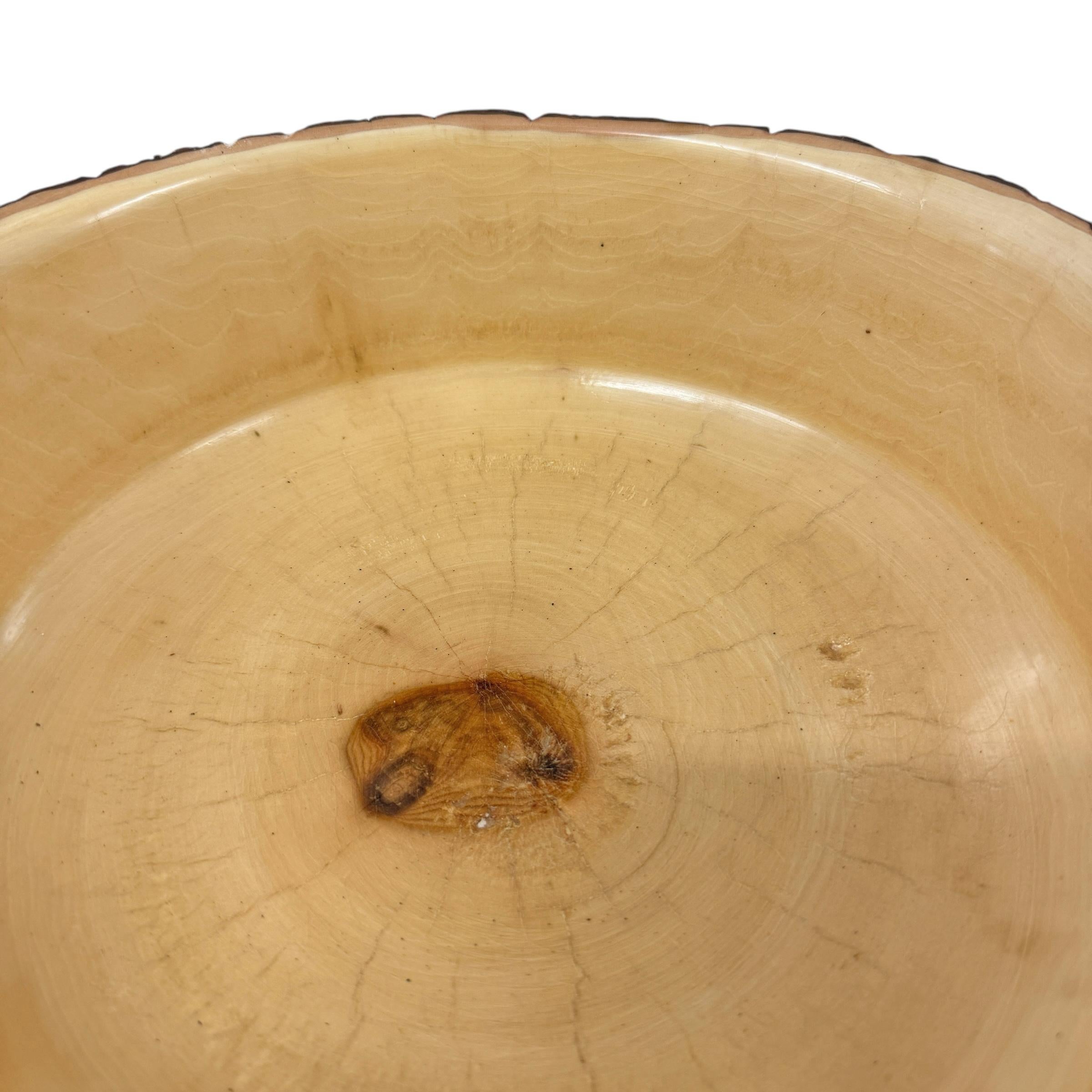 Contemporary Turned Ash Wood Bowl For Sale