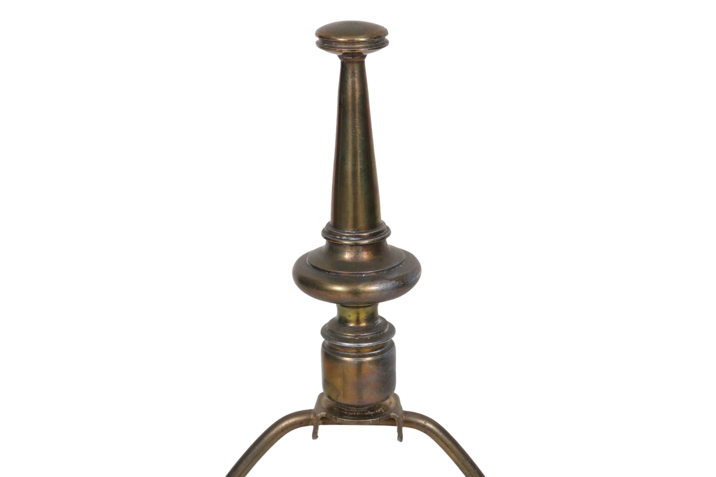 American Turned Brass Table Lamp by Stiffel For Sale