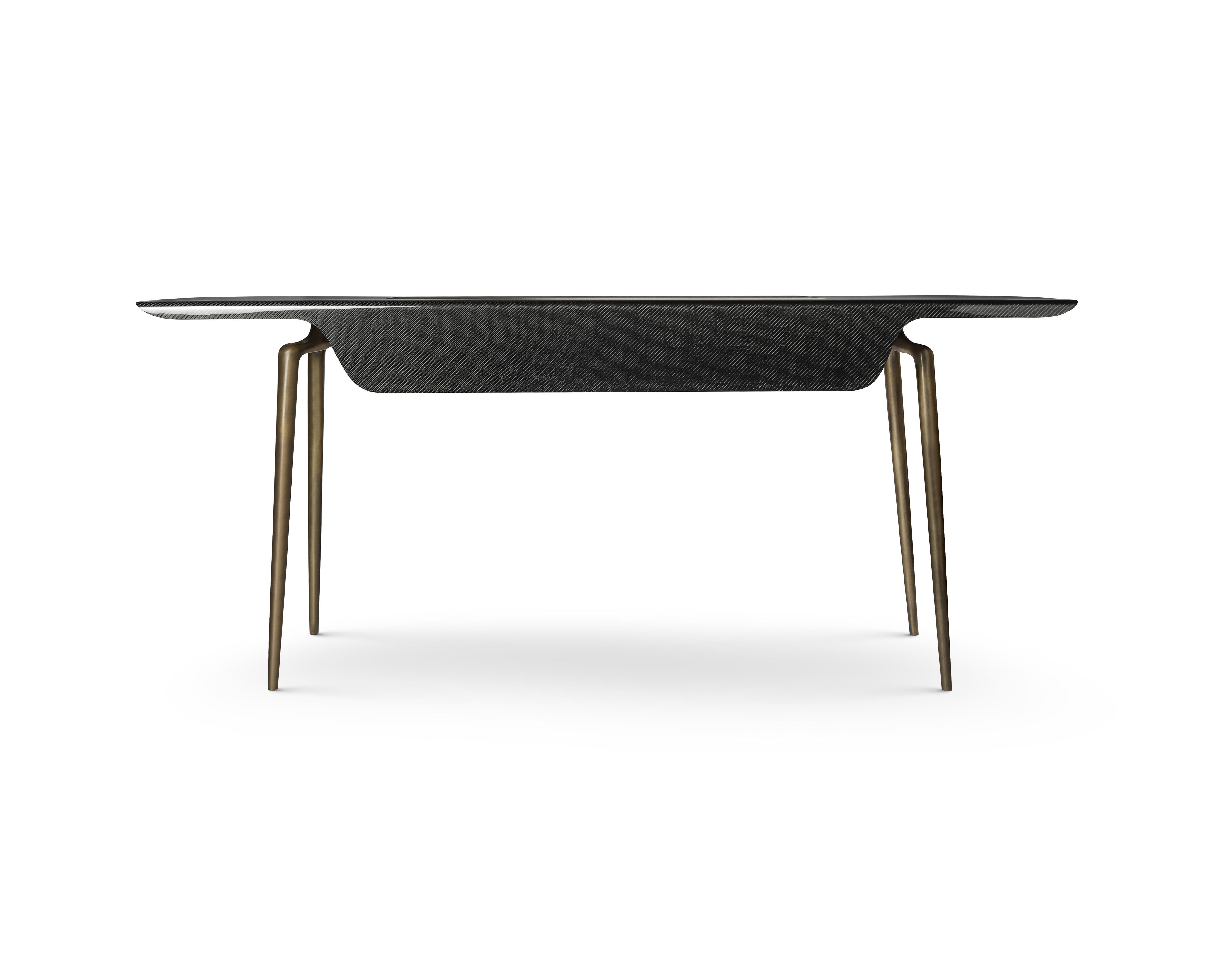 Brass Turned Carbon Fibre Talon Console by Madheke For Sale