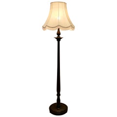 Turned Dark Beech Floor Standing or Standard Lamp