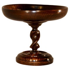 Turned English Oak Compote, Circa 1900