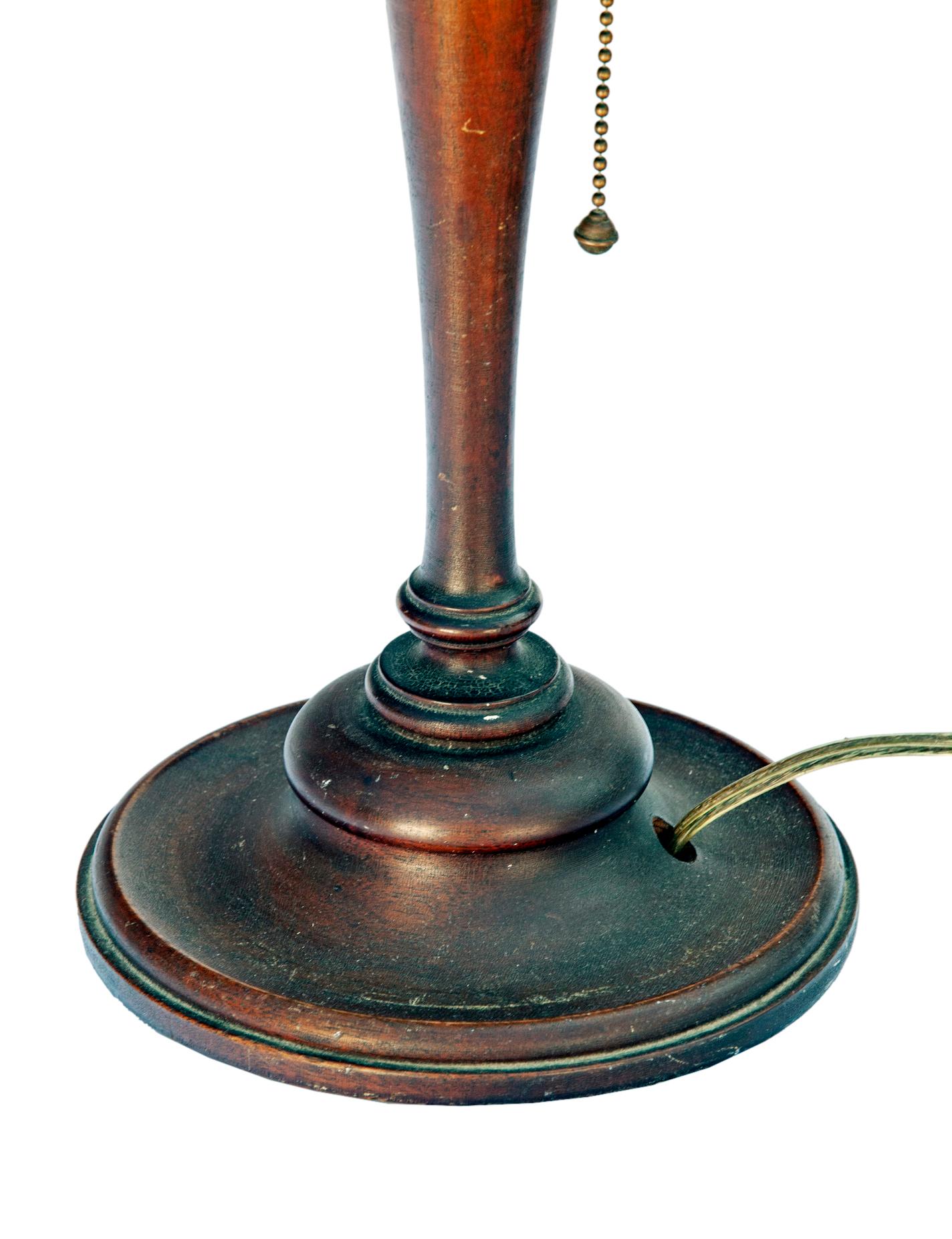 American Turned Hardwood Candlestick Lamp For Sale