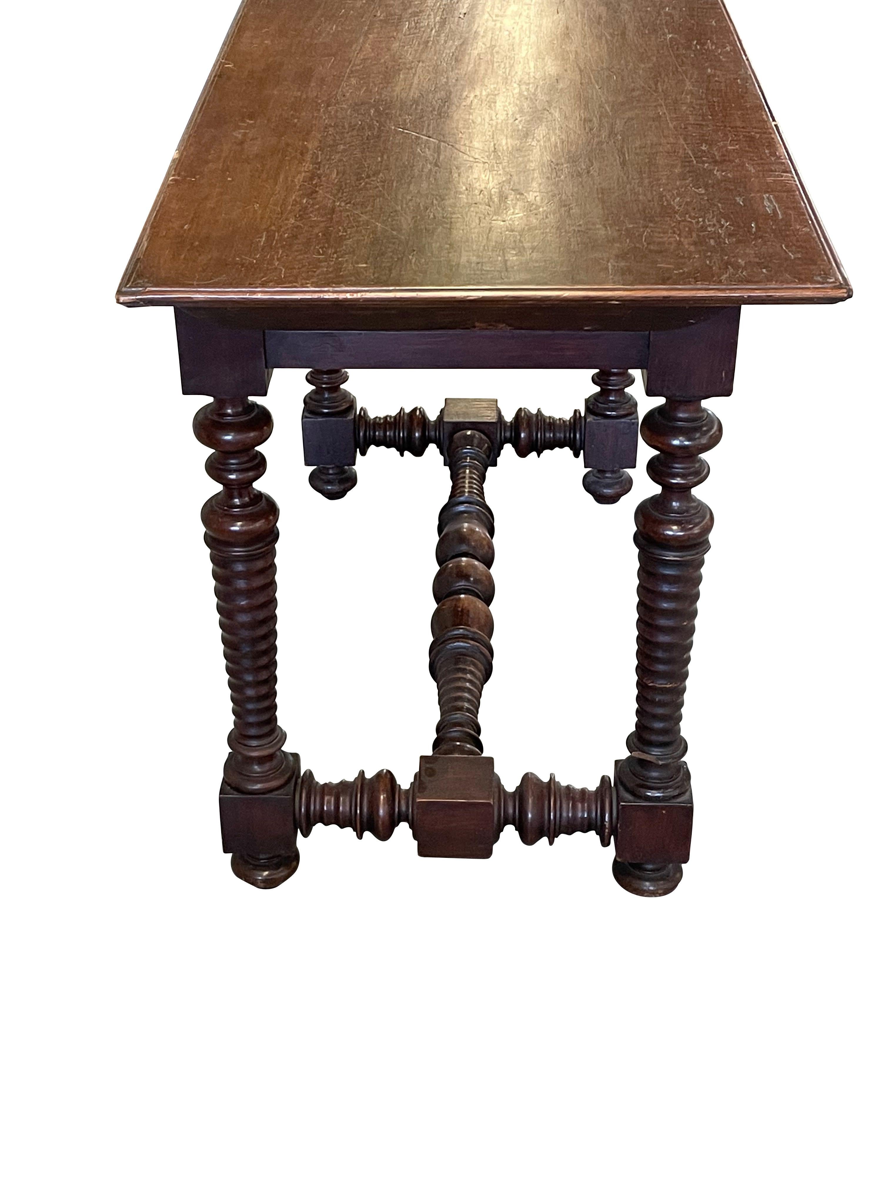 18th century Italian turned leg side table with two drawers.
Can also be used as a side table.
Arriving April.