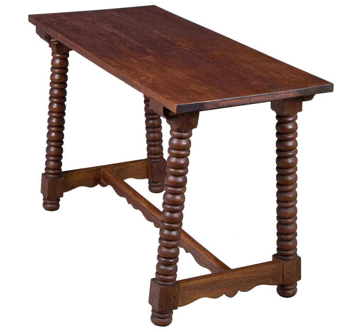Rustic Turned Leg Solid Oak Sofa Table
